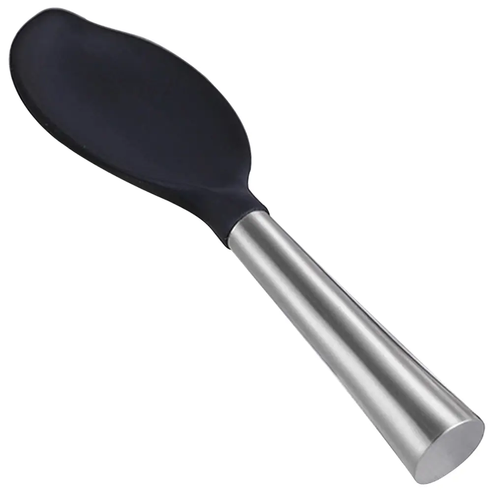 Leaf Shaped Rice Paddle Non Stick Silicone Stainless Steel Spoon Kitchen Utensils Reusable Serving Tool Easy Cleaning Multi
