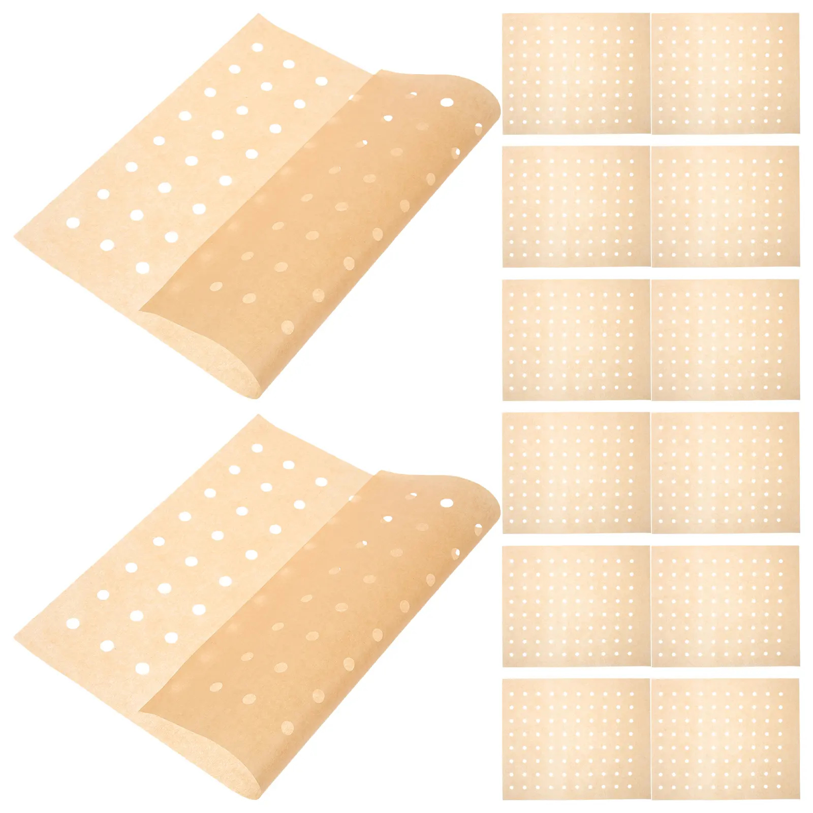 100 Sheets Silicone Greaseproof Baking Paper Reusable Waterproof Heat Resistant Perforated Cake Meat Pizza