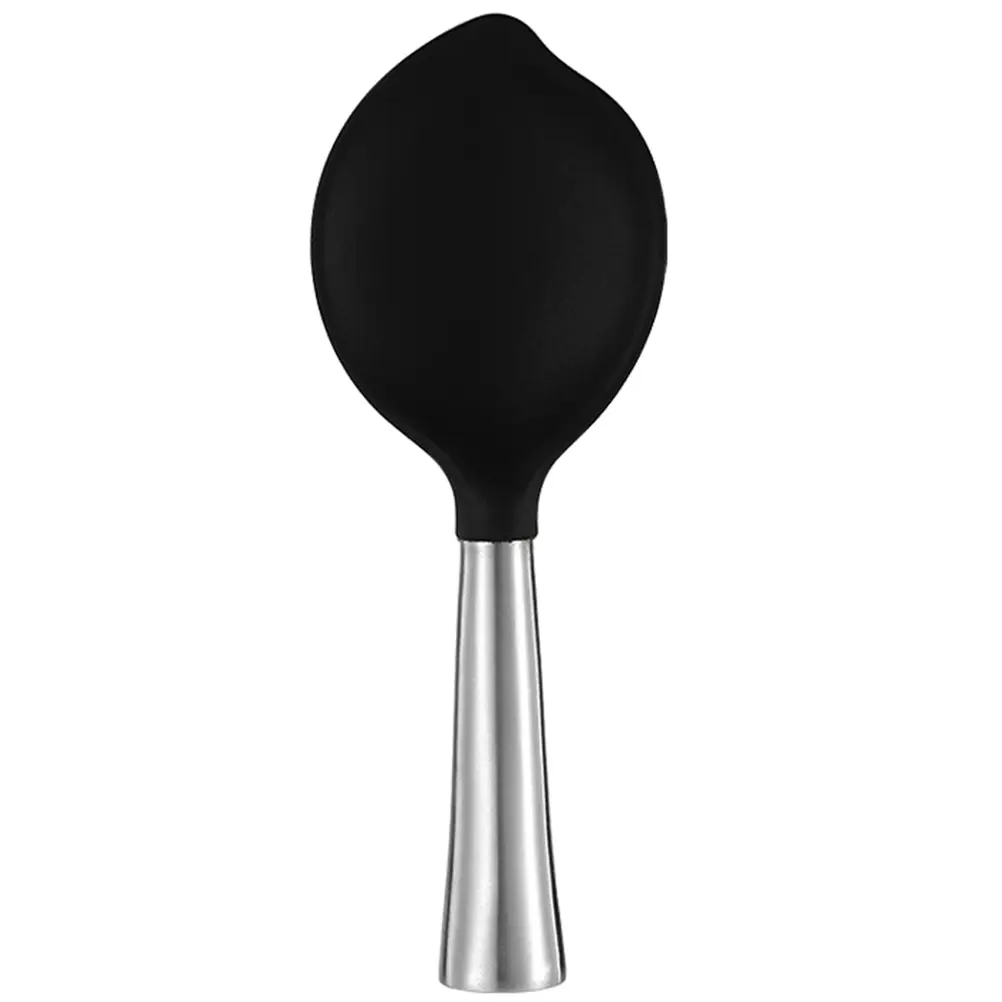 Leaf Shaped Rice Paddle Non Stick Silicone Stainless Steel Spoon Kitchen Utensils Reusable Serving Tool Easy Cleaning Multi