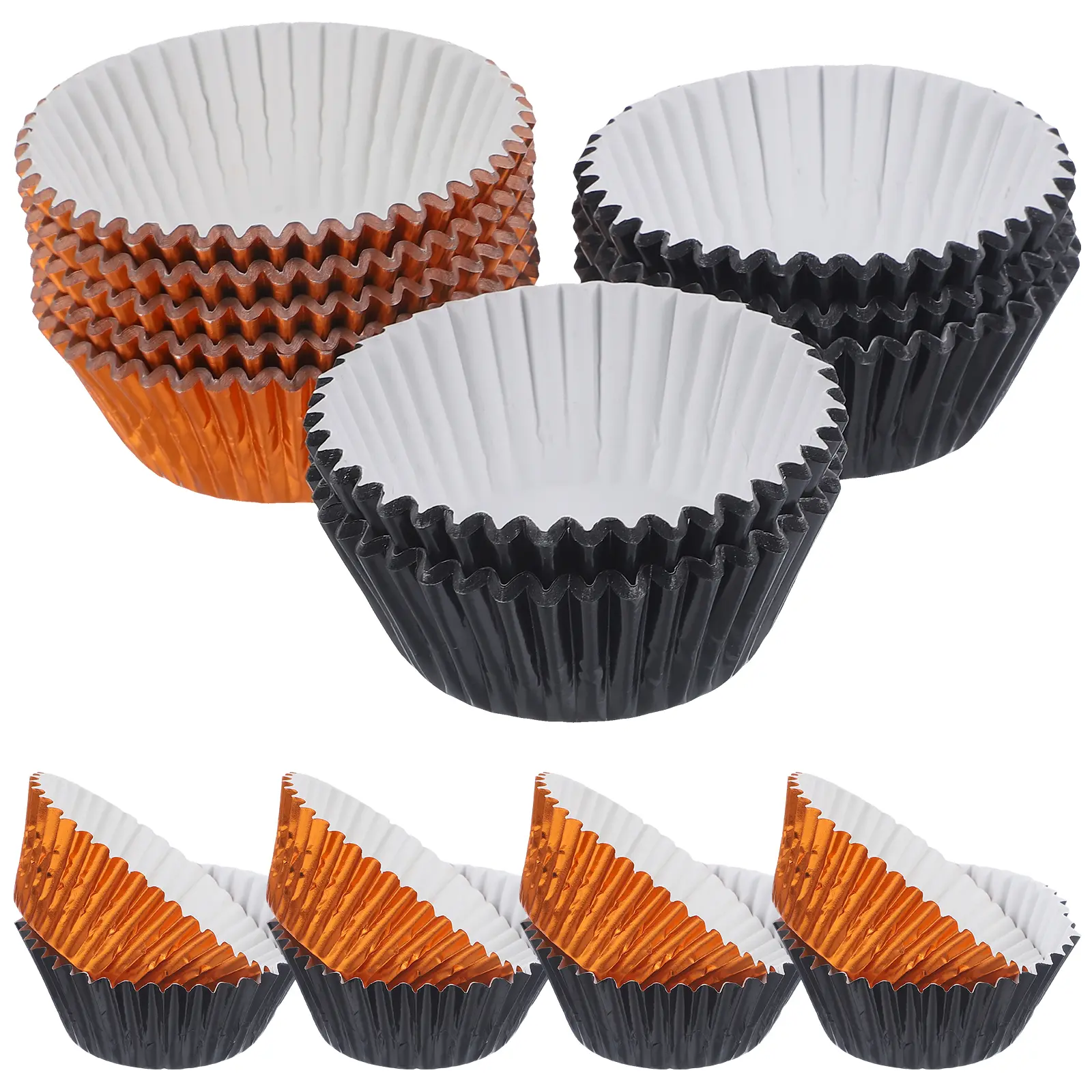200pcs Black Thick Cupcake Liners Paper Baking Cups Reusable Wedding Dessert Muffin Holders High Temperature Cases