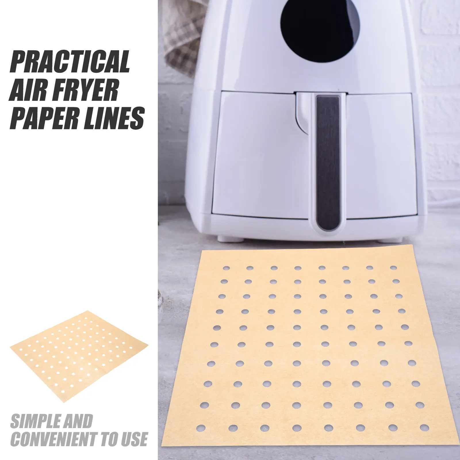 100 Sheets Silicone Greaseproof Baking Paper Reusable Waterproof Heat Resistant Perforated Cake Meat Pizza