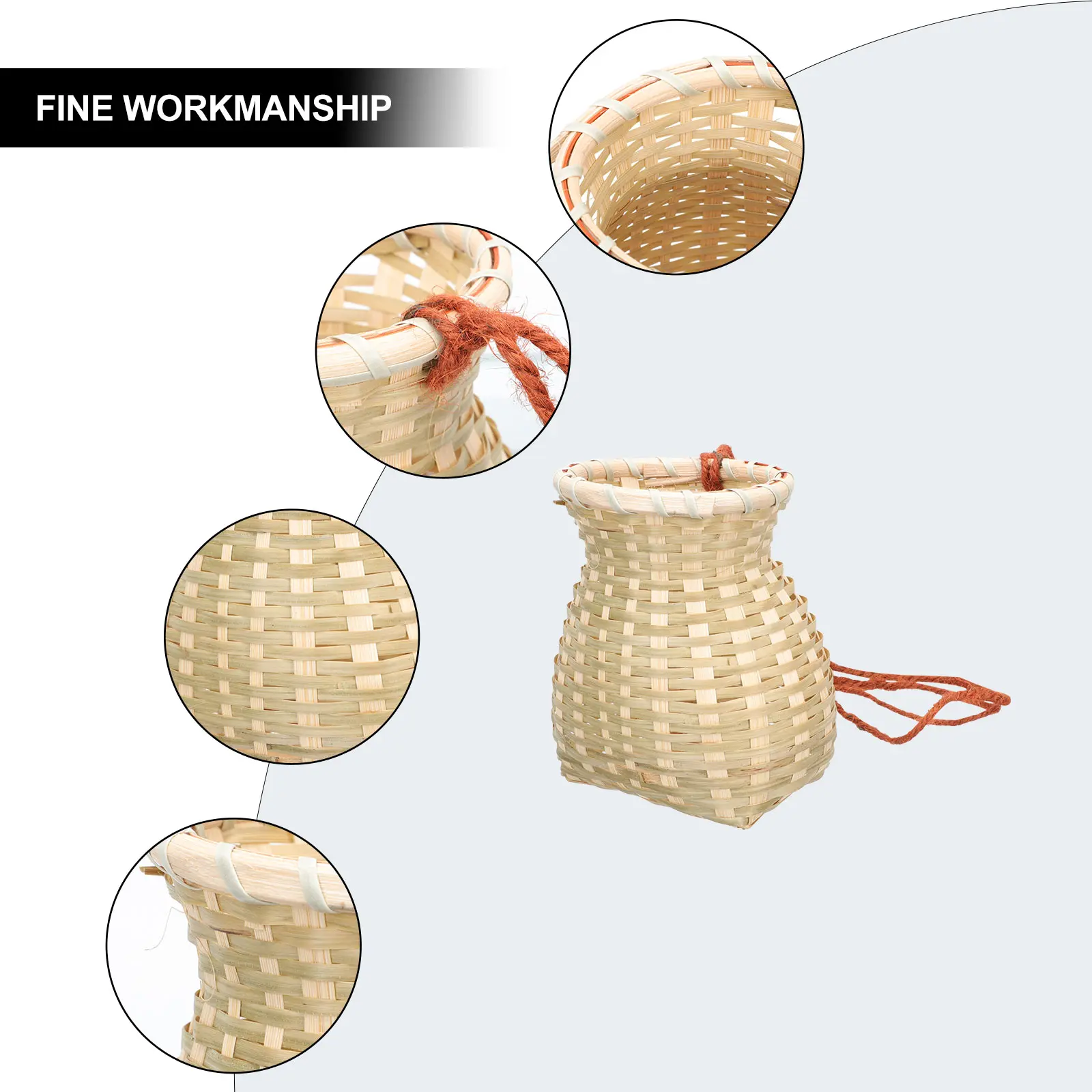 Bamboo Woven Tea Basket H made Storage Container for Tea Leaves Jewelry Color Small Beads Dried Fruit Home Decor