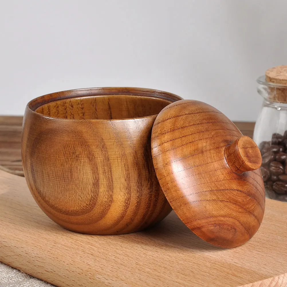 Solid Wood Seasoning Jar Pot Spice Condiment Holder for Table Condiments Organizer Storage Container Wooden Baby