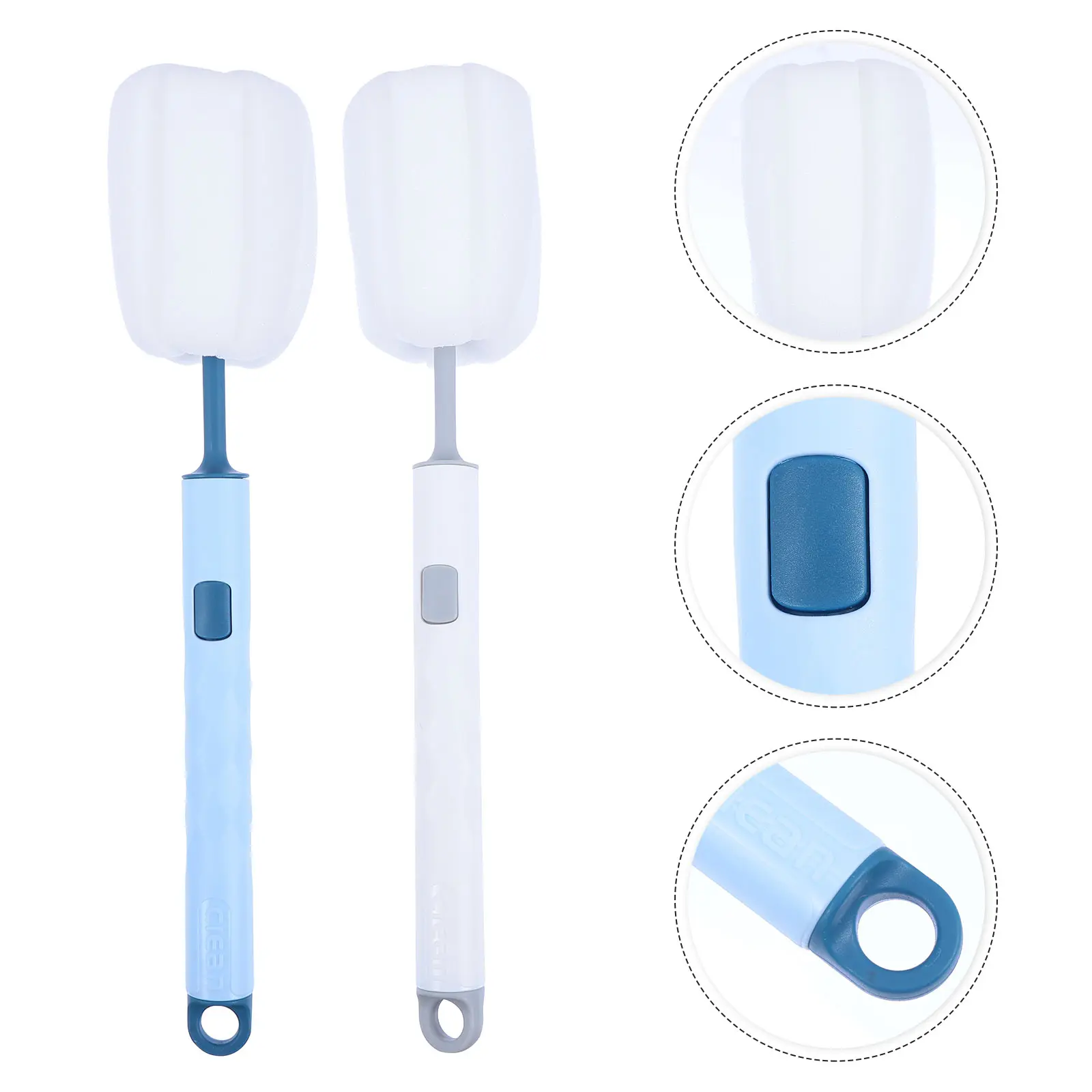 2pcs Cup Cleaning Brush Long Handle Reusable Bottle Scrubber Easy Wash for Glass Baby Bottles Small Cups Container Gift Kids