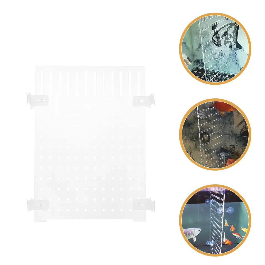 Fish Tank Grid Divider Isolation Board Aquarium Suction Cups Transparent Acrylic