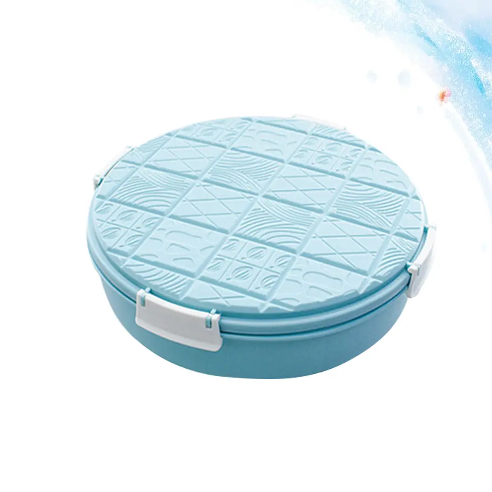 Round Fruit Plate Snack Serving Tray Nuts Candy Storage Container Moisture Resistant Sealing Multiple Compartments Buckle Cover