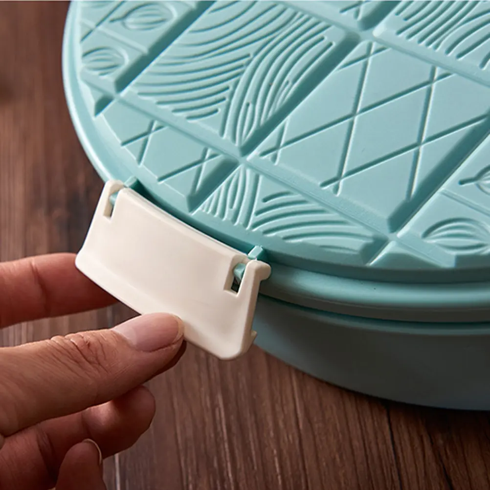 Round Fruit Plate Snack Serving Tray Nuts Candy Storage Container Moisture Resistant Sealing Multiple Compartments Buckle Cover
