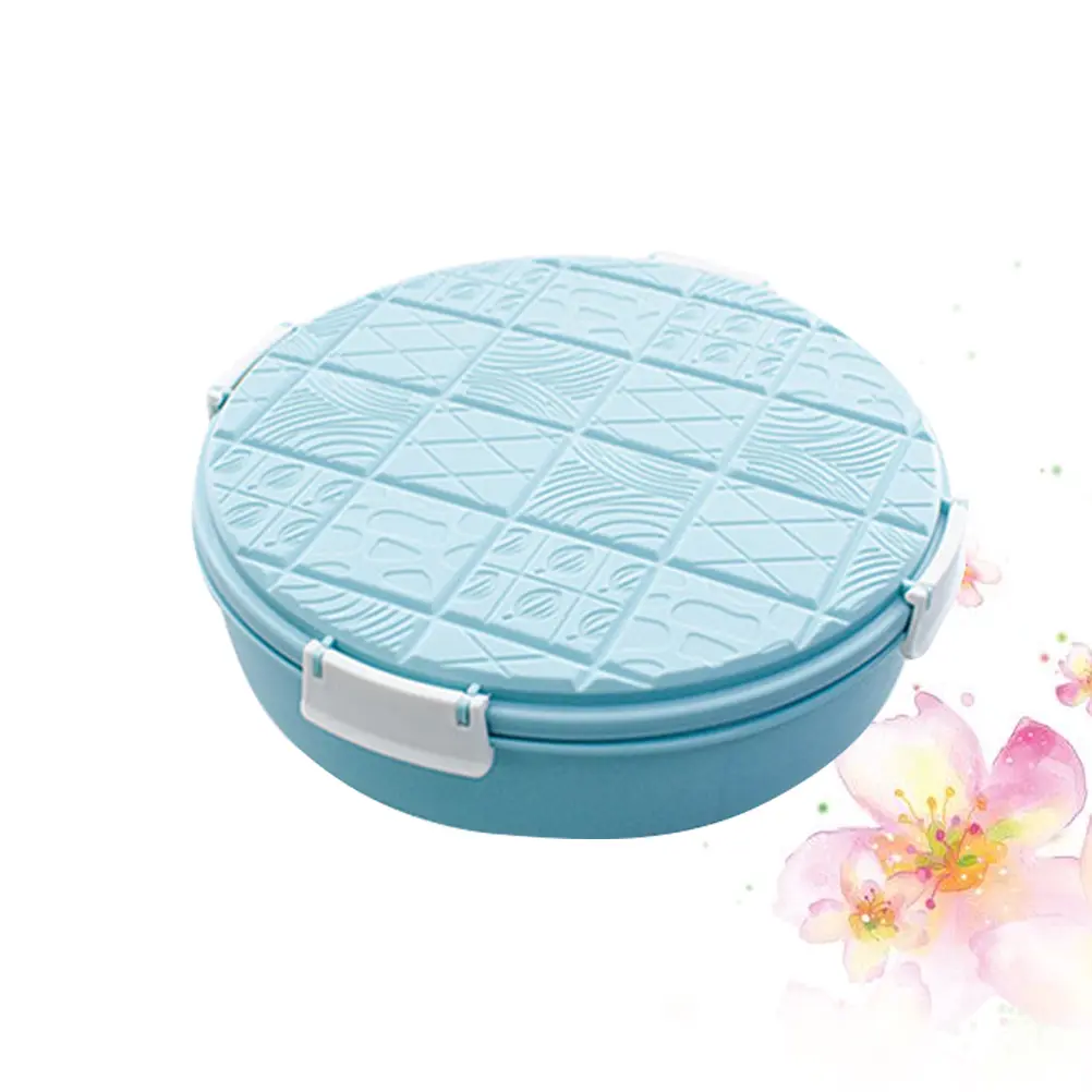 Round Fruit Plate Snack Serving Tray Nuts Candy Storage Container Moisture Resistant Sealing Multiple Compartments Buckle Cover