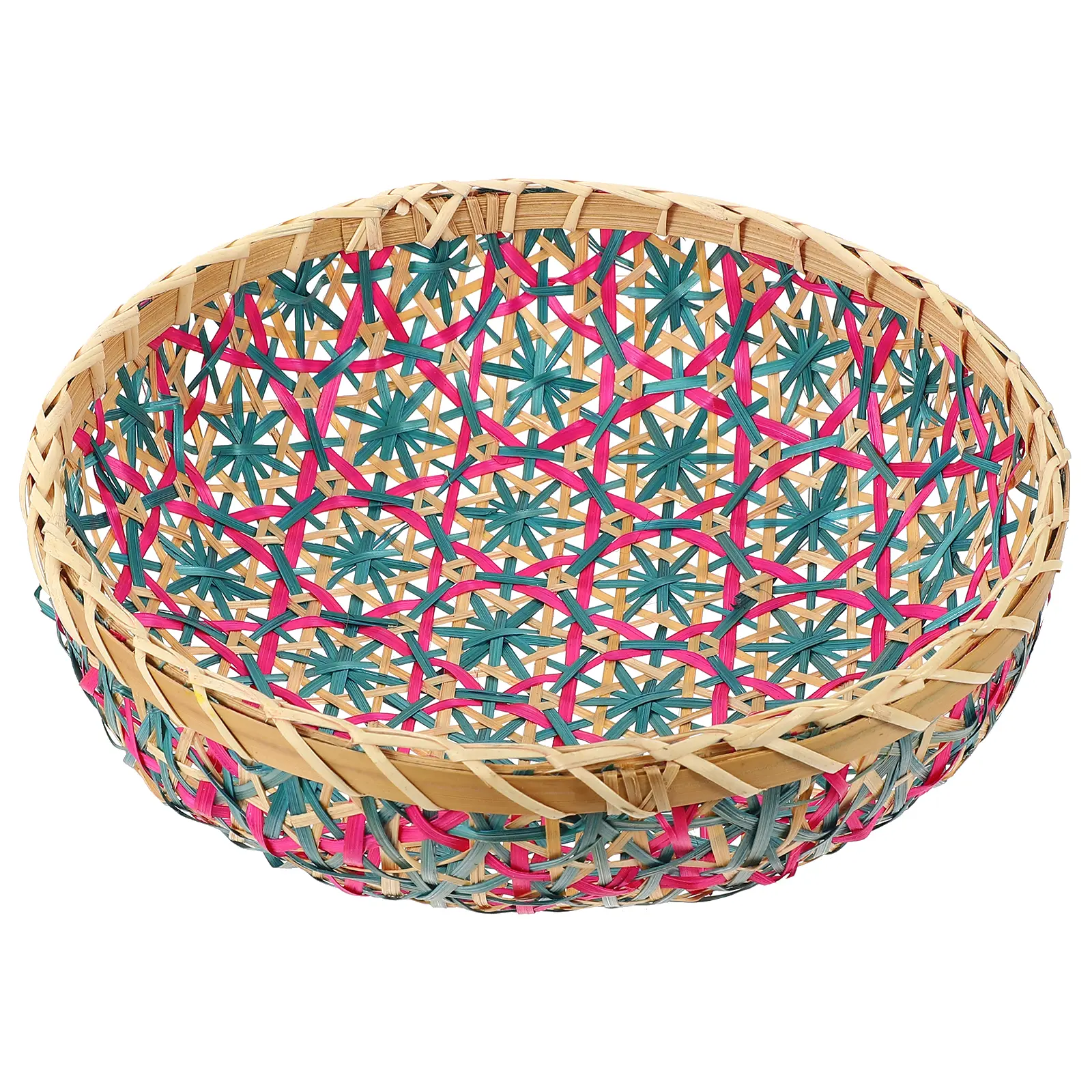 Bamboo Woven Basket Versatile Home Storage Organizer Material Fruit Snack Basket