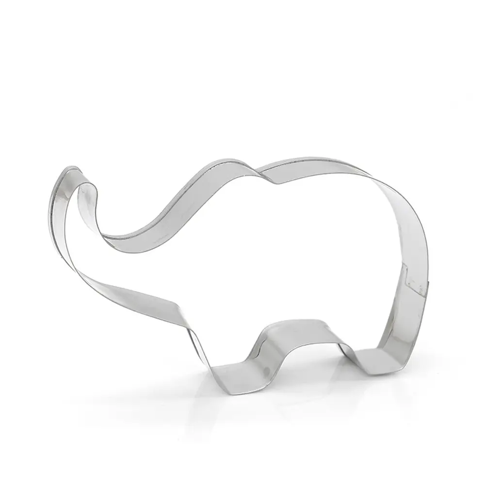 4 Pcs Stainless Steel Elephant Shaped Cookie Cutter Mold for Cake Fondant Chocolate Easy Clean Non Stick DIY Baking Tool Home