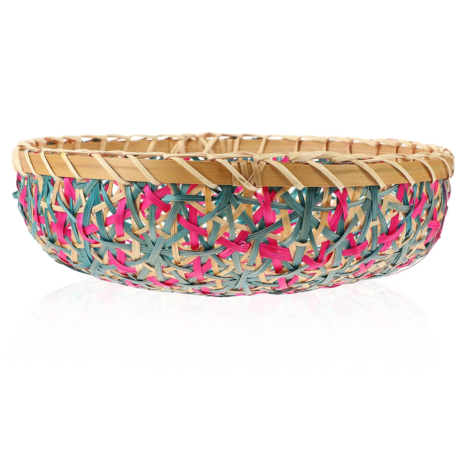 Bamboo Woven Basket Versatile Home Storage Organizer Material Fruit Snack Basket
