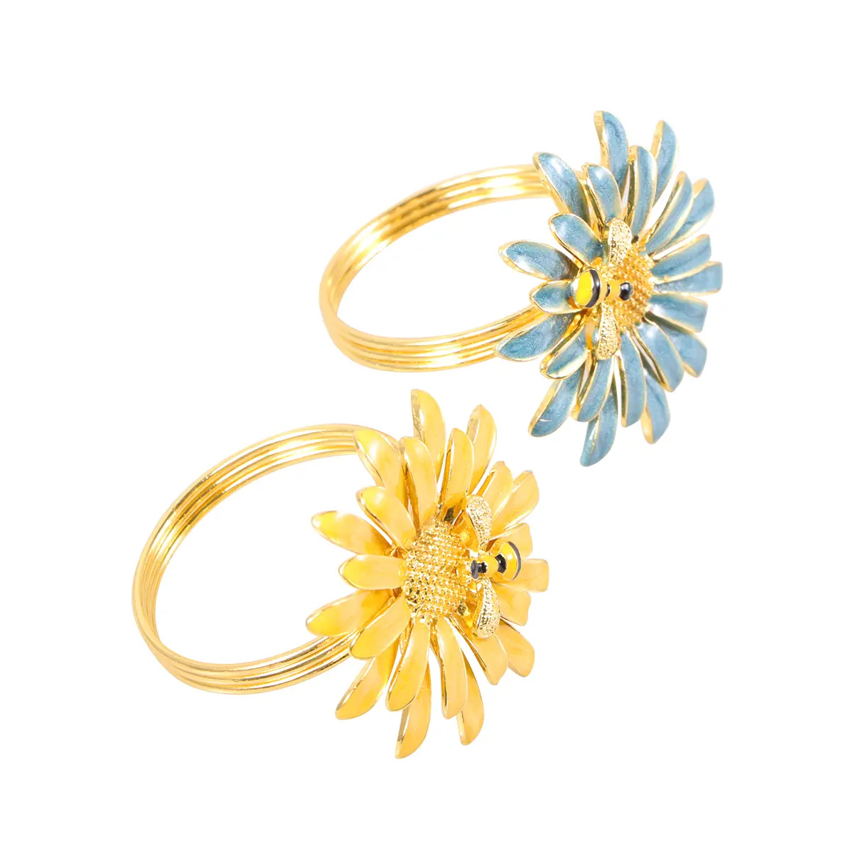 Flowers Decoration Zinc Alloy Napkin Ring Rings Decorative Party Buckle Napkins