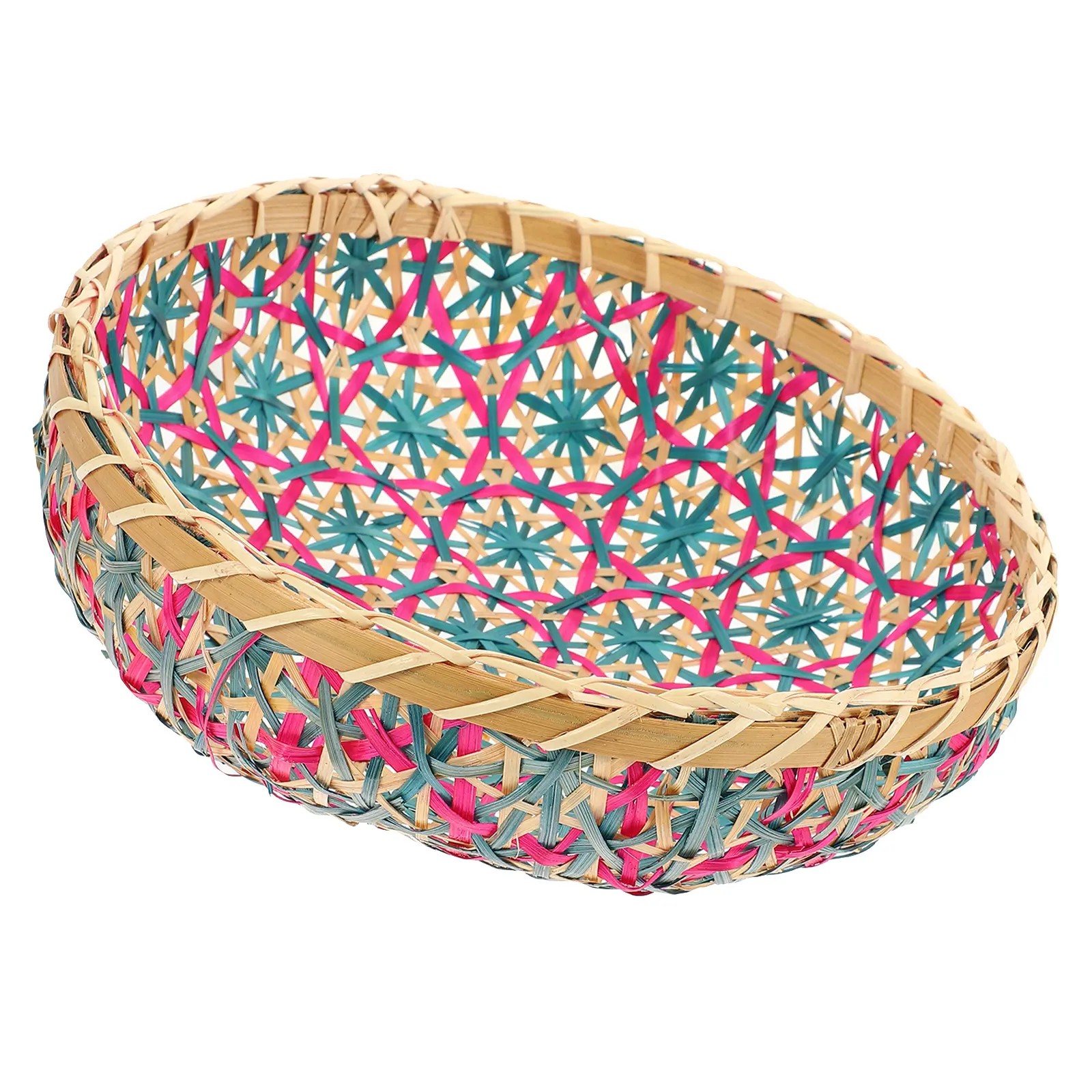 Bamboo Woven Basket Versatile Home Storage Organizer Material Fruit Snack Basket