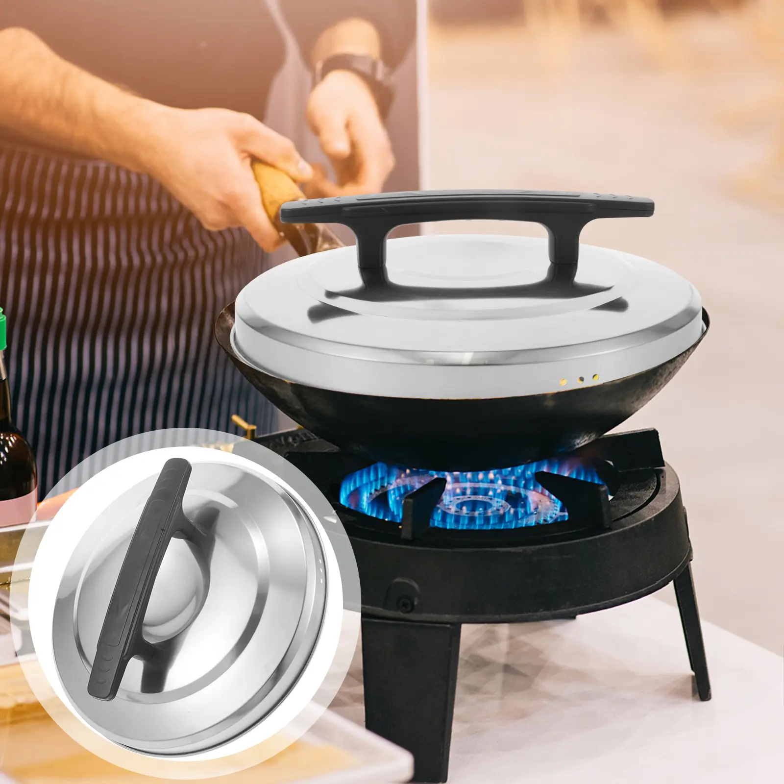 Rice Cooker Accessories 8L Stainless Steel Pot Cover 29 5cm Triangle Universal Pan Lid Commercial Kitchen Steam Bake