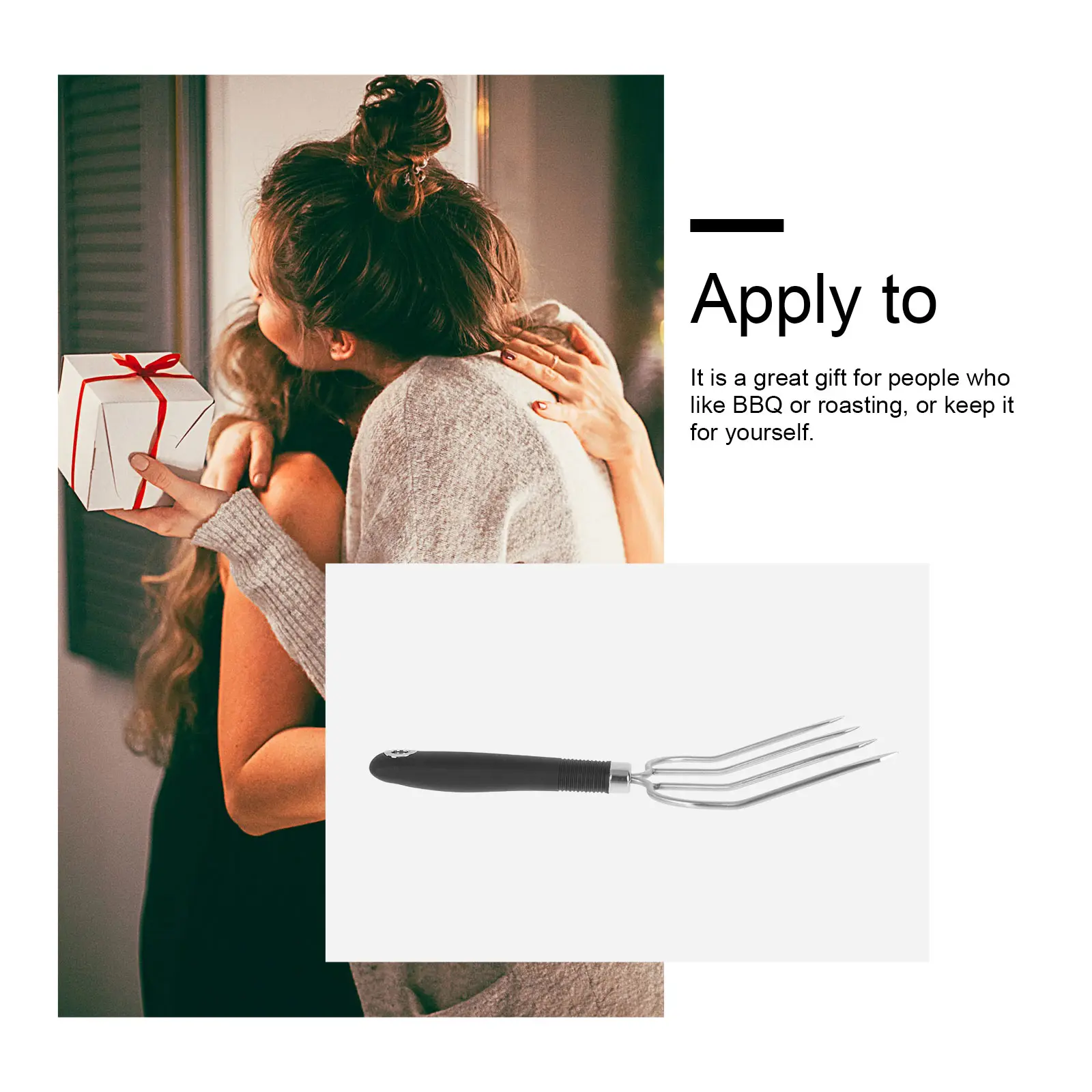 1pc Bold Turkey Fork BBQ Tool Stainless Steel Steak Fork Roasting Sticks Grilling Camping Gift Household Skewer Non Stick Smooth