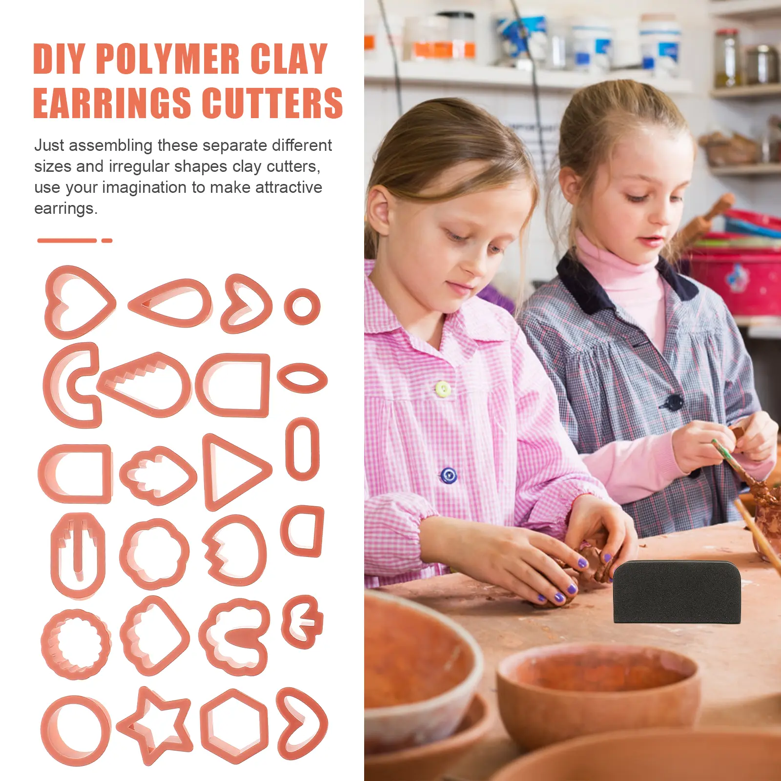 Cutter Plastic Slicer DIY Cutting Tools Polymer Craft Red Earring Clay Cutters Unique Shapes Jewelry Making Polymer Clay Mold