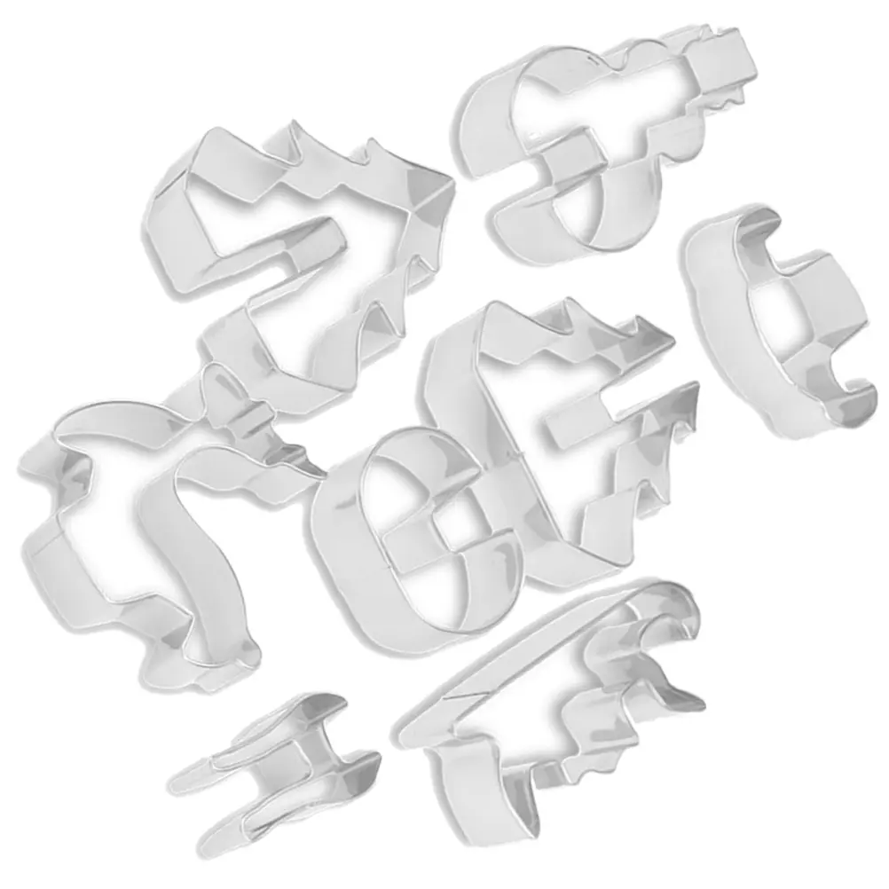 8pcs Stainless Steel Biscuit Mold Cookie Mold Christmas Accessories Reusable Food Christmas Style Cookie