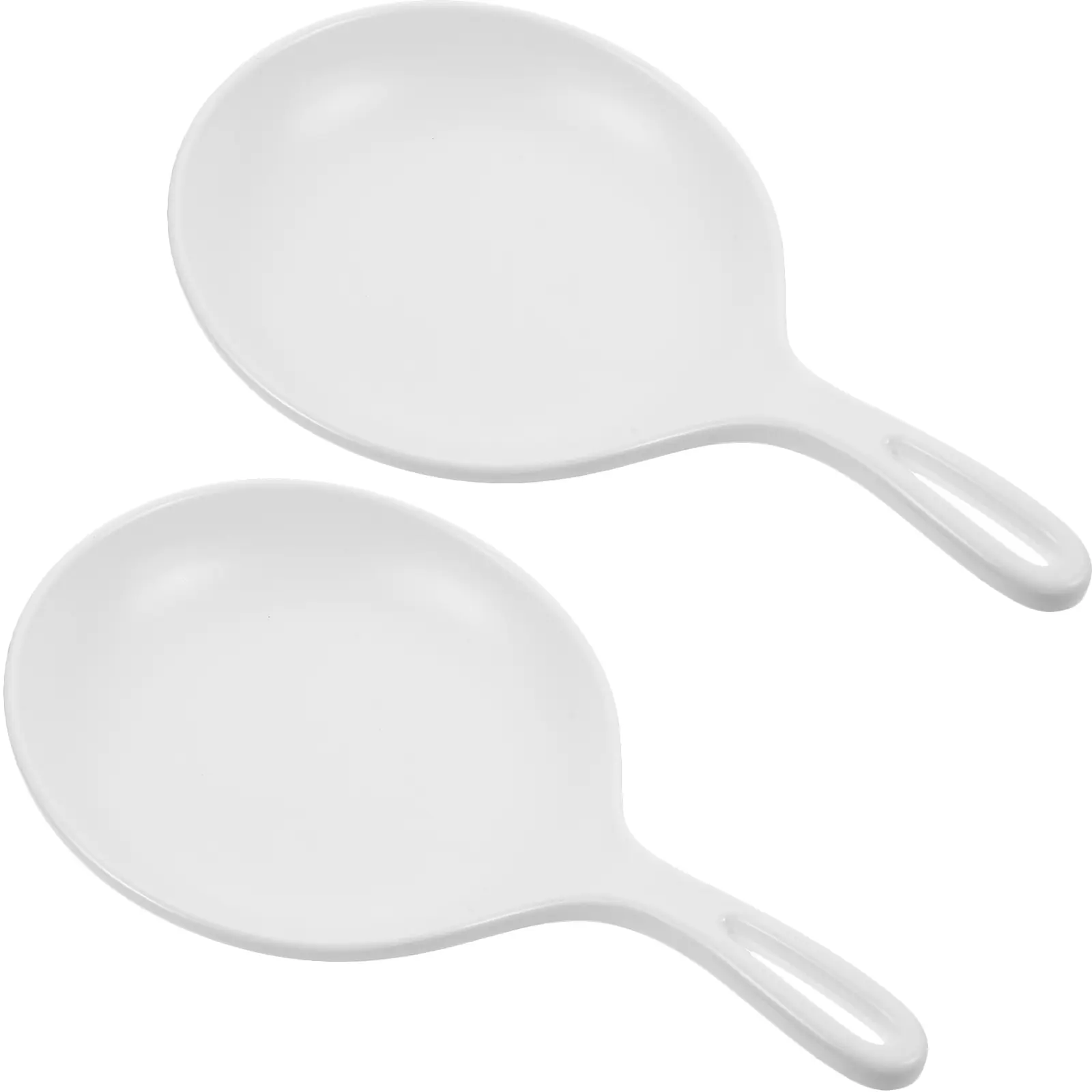 2pcs Dessert Plates Thickened Handle for Salad Steak Pasta Smooth Surface Steak Handle Plates Long Use Serving Platter