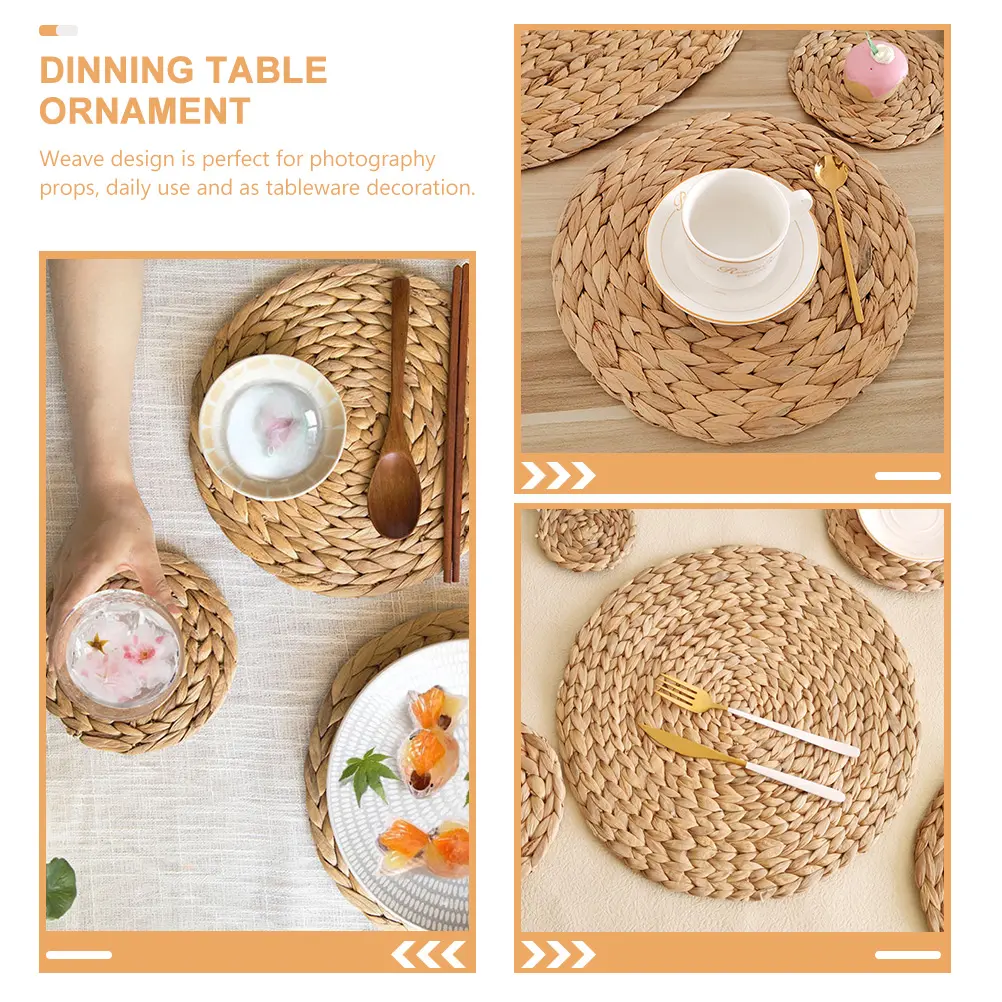 Rustic Woven Placemat Faux Grass Pad for Dining Table Comedor H made Decorative Kitchen Accessories Household