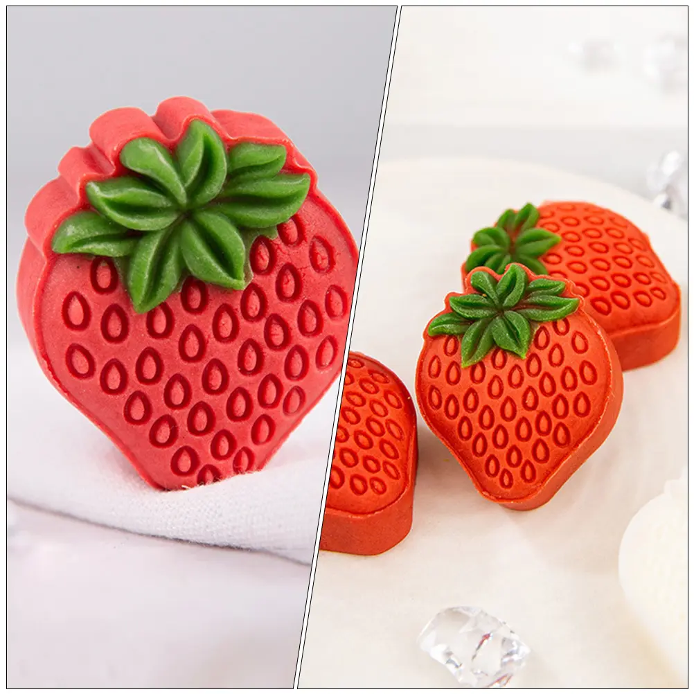 Strawberry Shaped Biscuit Mold Cookie Dessert Making Tool Cake Stamping H Press Adjustable Thickness Food Grade ABS Safe Healthy