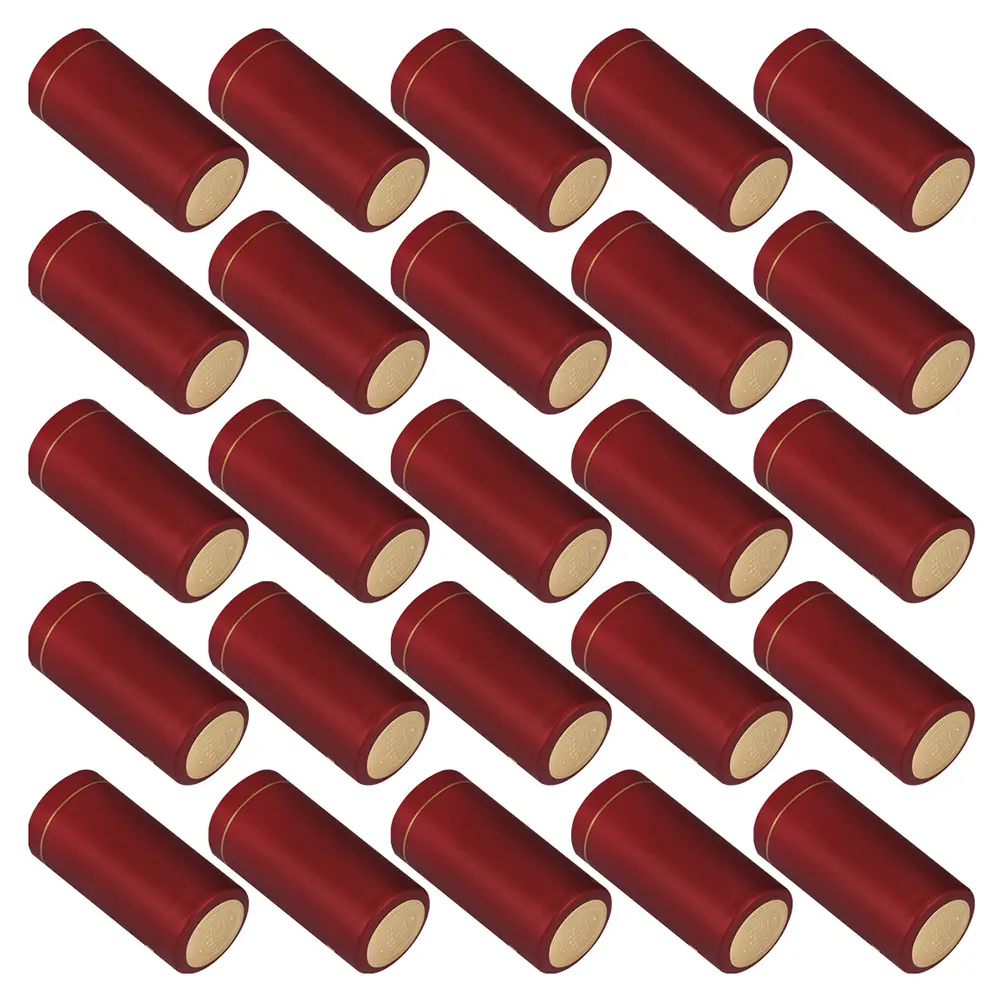 100 Pcs Heat Shrink Tubing Red Sealing Film Tops Plastic Bottles with Lids