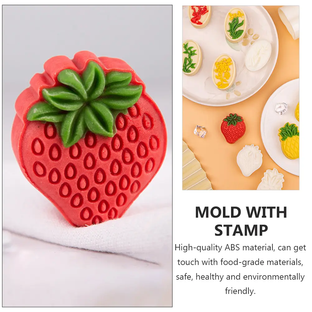 Strawberry Shaped Biscuit Mold Cookie Dessert Making Tool Cake Stamping H Press Adjustable Thickness Food Grade ABS Safe Healthy