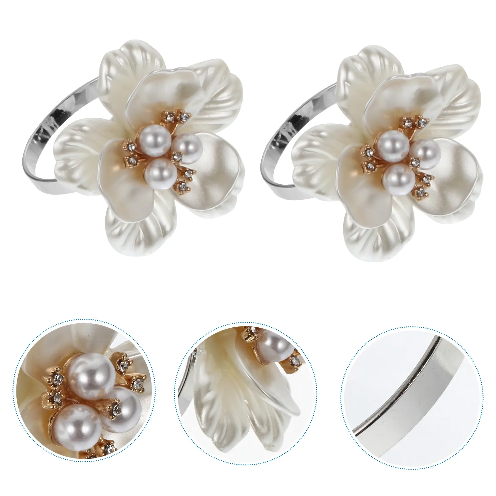 White Decorative Buckle Elegant Party Supplies Napkin Buckle Dining Table Adornment Wedding Dining Table Adornment