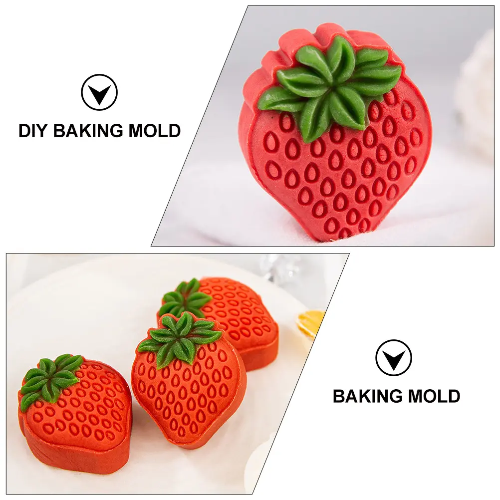 Strawberry Shaped Biscuit Mold Cookie Dessert Making Tool Cake Stamping H Press Adjustable Thickness Food Grade ABS Safe Healthy