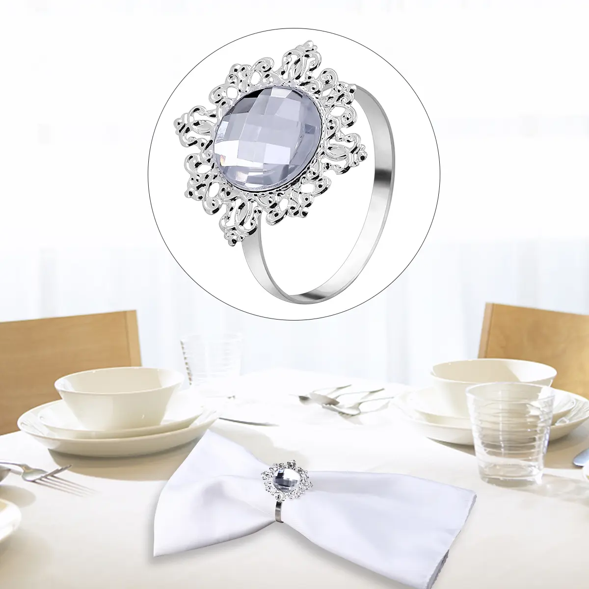 Napkin Ring Banquet Decorations Napkins Holders Product Wedding Rings Serviette Unique Bridal Shower