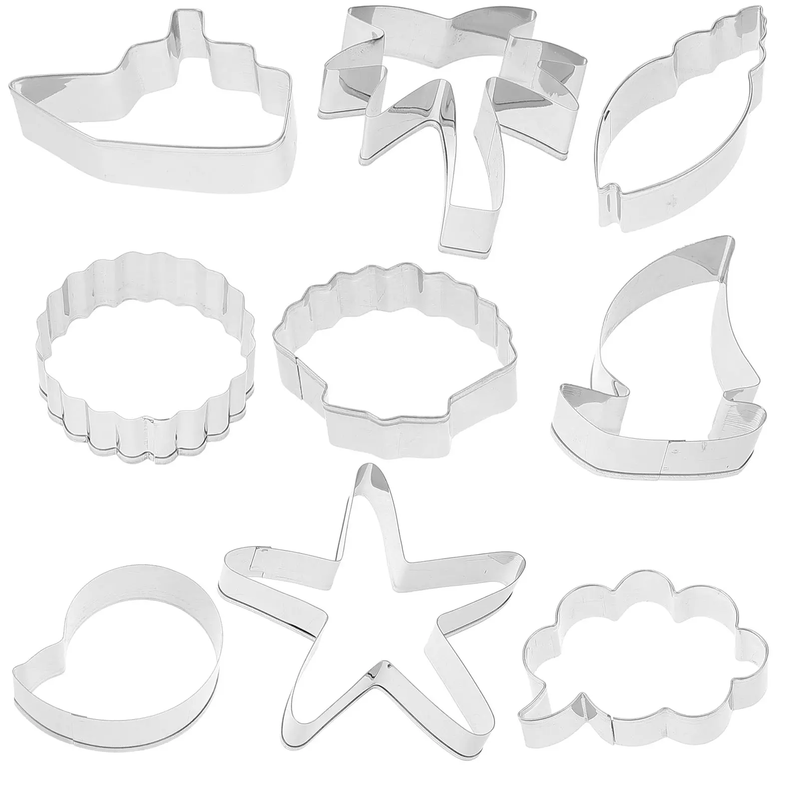 9 Pcs Cookie Set Stainless Steel Baking Molds Holiday Cookie Crabs Shell Holiday Tools