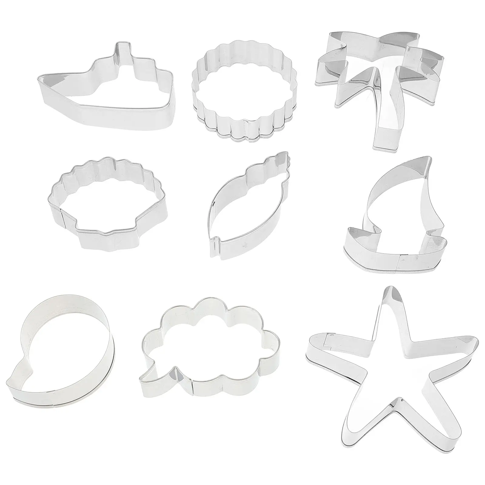 9 Pcs Cookie Set Stainless Steel Baking Molds Holiday Cookie Crabs Shell Holiday Tools