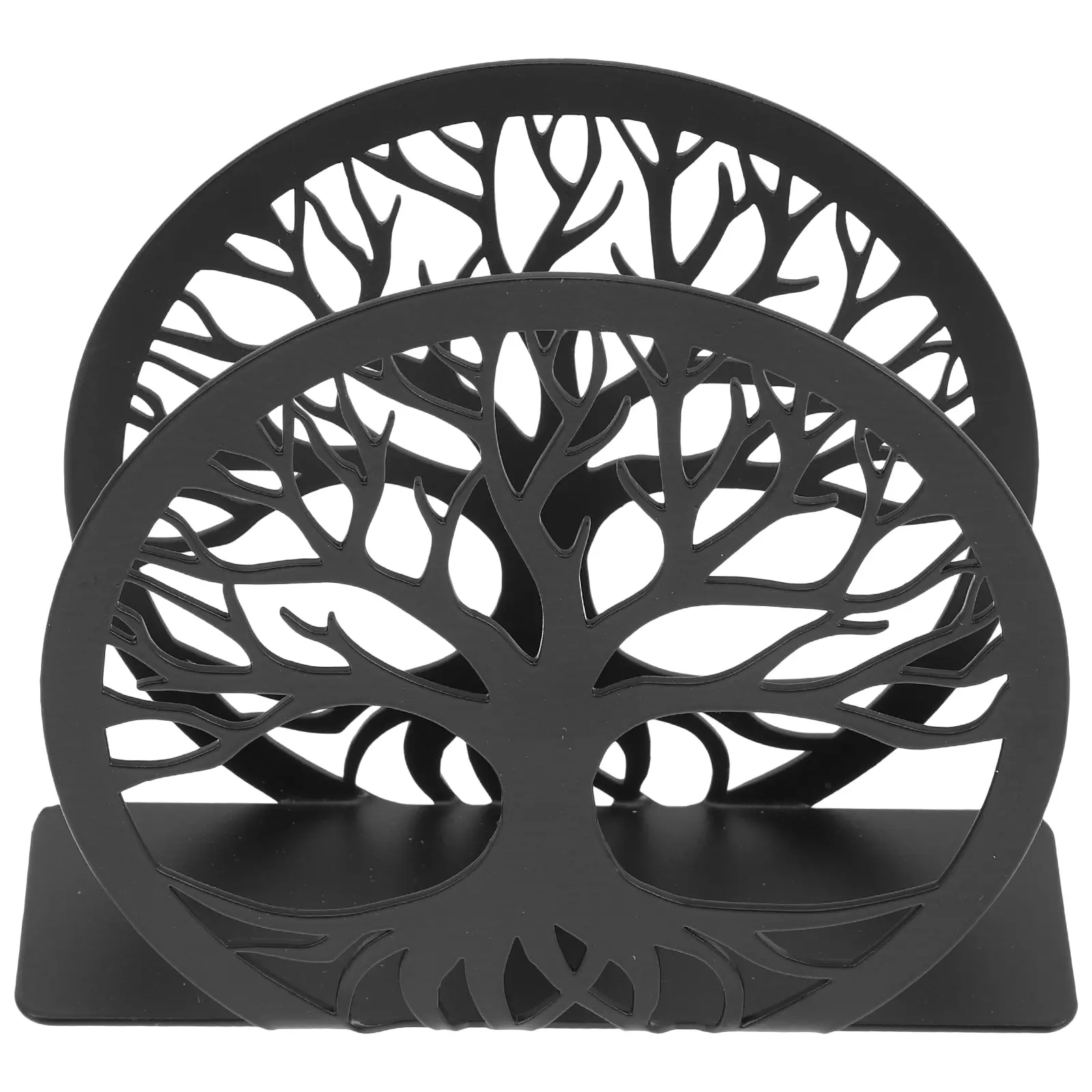 Napkin Holder Paper Towel Dispenser Stainless Steel Non Slip Restaurant Home Kitchen Table Top Black Color