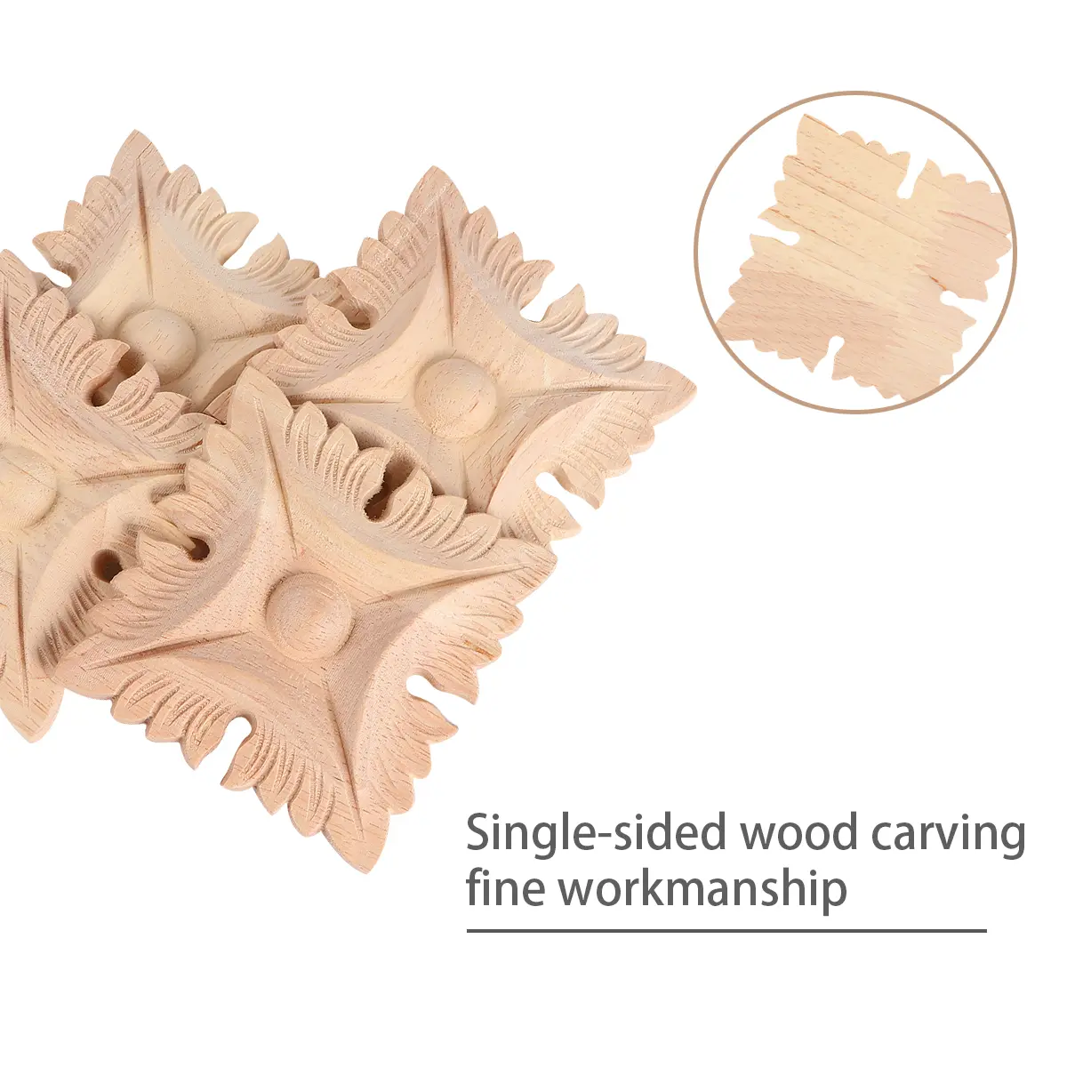 4pcs Solid Wood Furniture Decals Decoration Trim Carved Door Frame Appliques Wall Decor Home Accessories Vintage Style