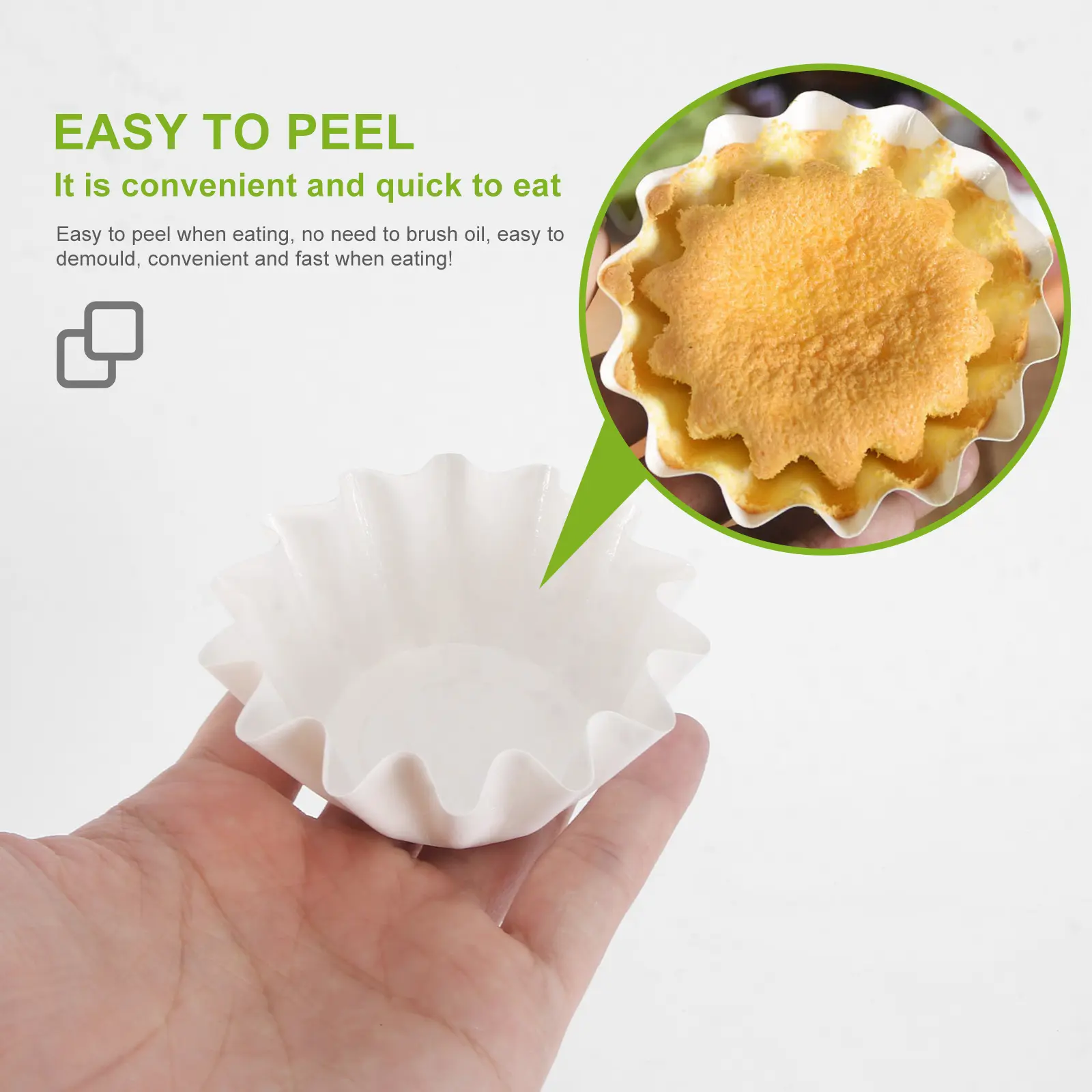 100 Pcs Cake Paper Cups Flower Shaped Dessert Holders Coated Baking Mini Chiffon Bread Accessories Elegant Style Disposable