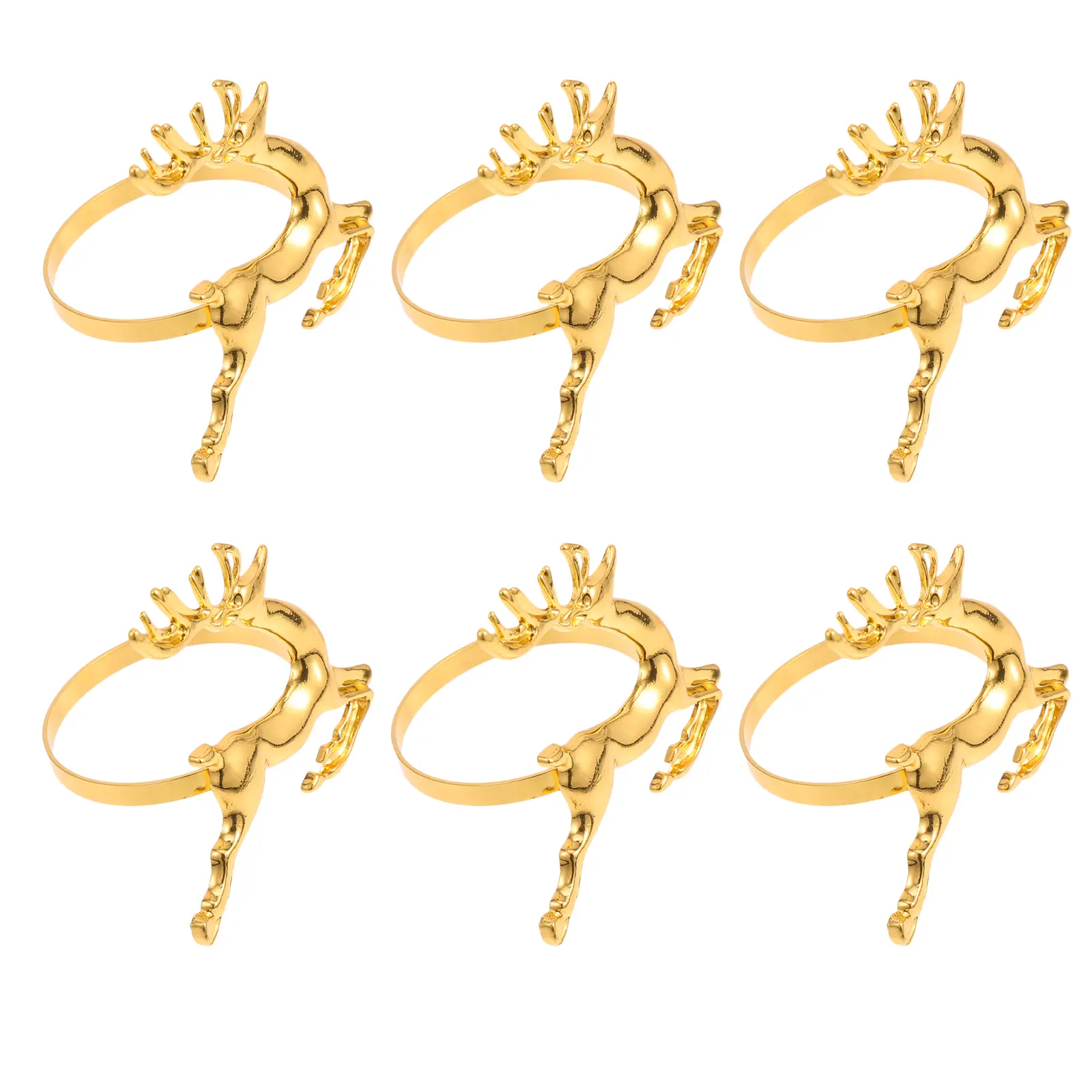 6 Pcs Decorative Napkin Rings Holder Christmas Creative Elk Shaped Buckle Alloy Buckles Festive Bright Color