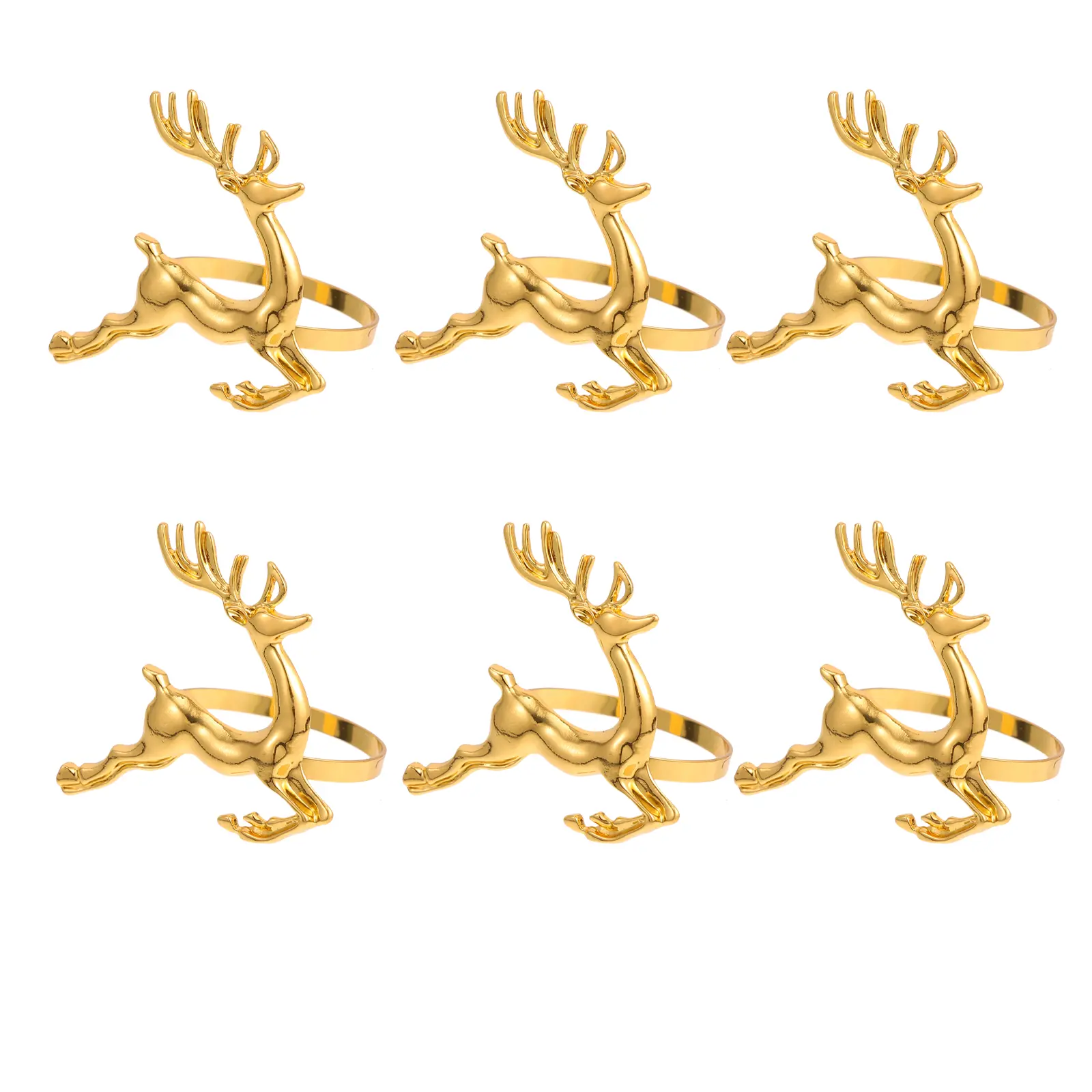6 Pcs Decorative Napkin Rings Holder Christmas Creative Elk Shaped Buckle Alloy Buckles Festive Bright Color