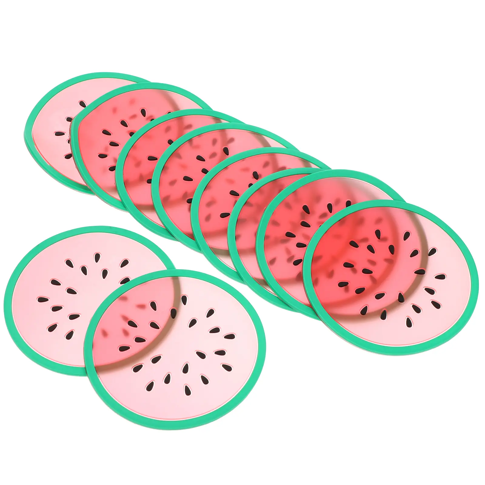 10pcs Fruit Shaped Coasters Heat Resistant Cup Mats Non Slip Silica Gel Cute for Desktop Decor Table Protection Coffee Tumbler