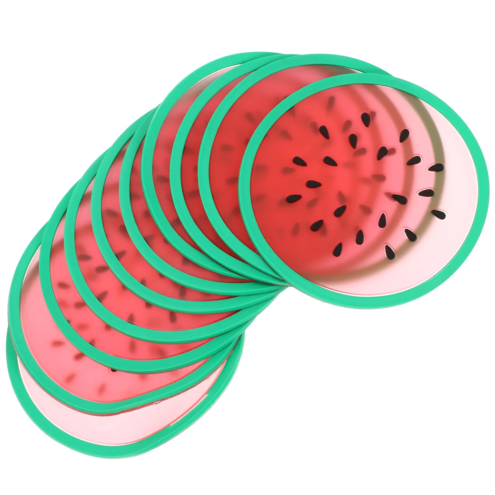 10pcs Fruit Shaped Coasters Heat Resistant Cup Mats Non Slip Silica Gel Cute for Desktop Decor Table Protection Coffee Tumbler