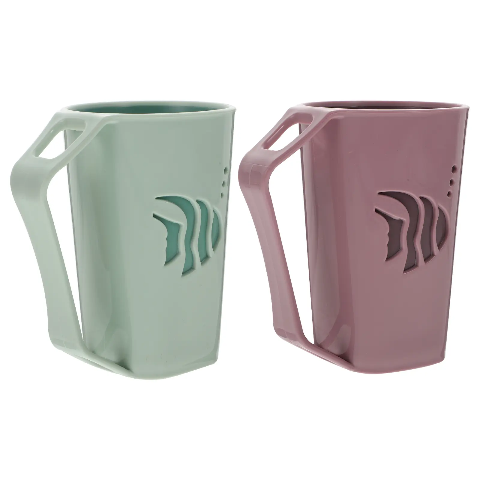2 Pcs Reusable Tooth Brushing Cups Green Lightweight Mouthwash Bathroom Tumblers for Travel Camping Gift Holders Water