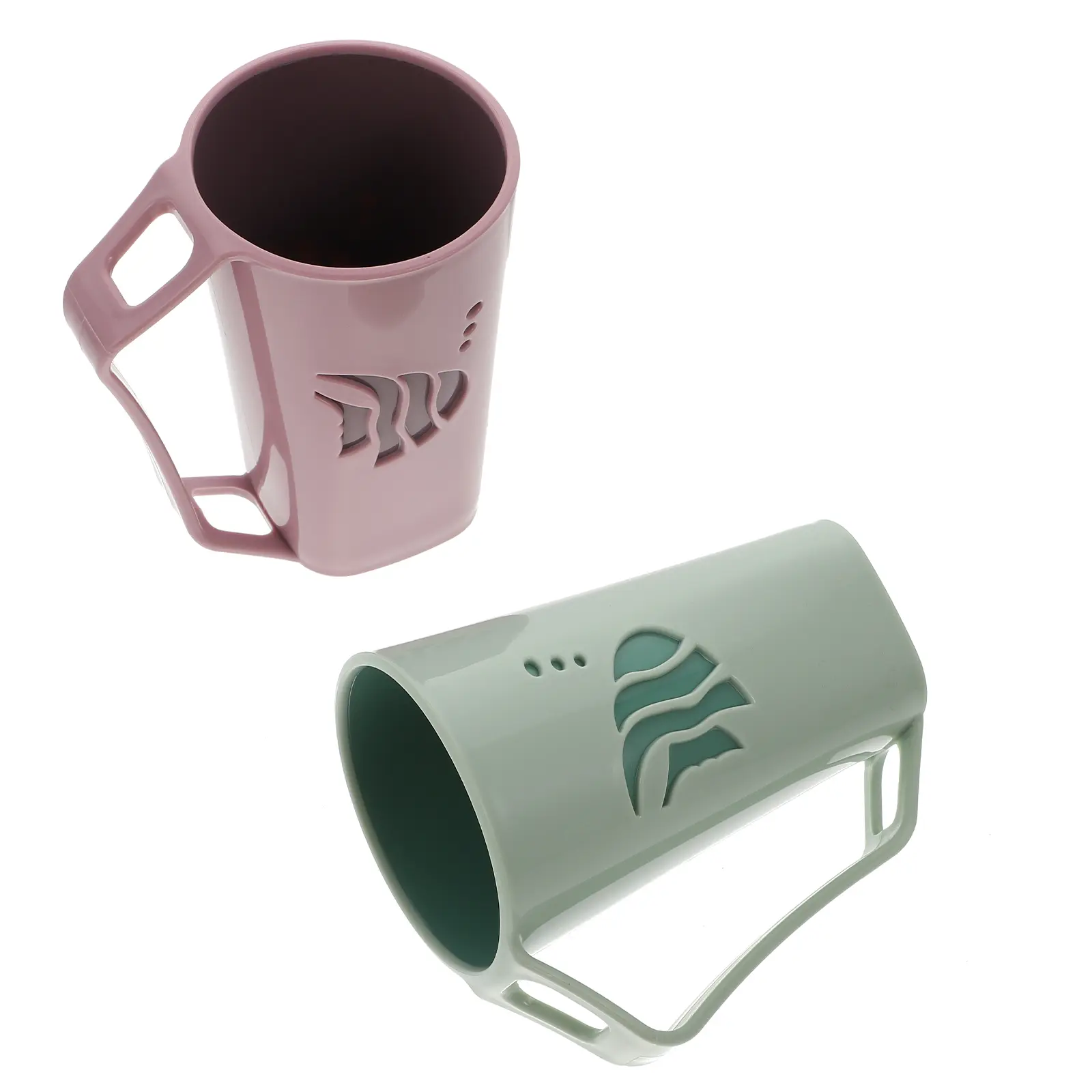 2 Pcs Reusable Tooth Brushing Cups Green Lightweight Mouthwash Bathroom Tumblers for Travel Camping Gift Holders Water