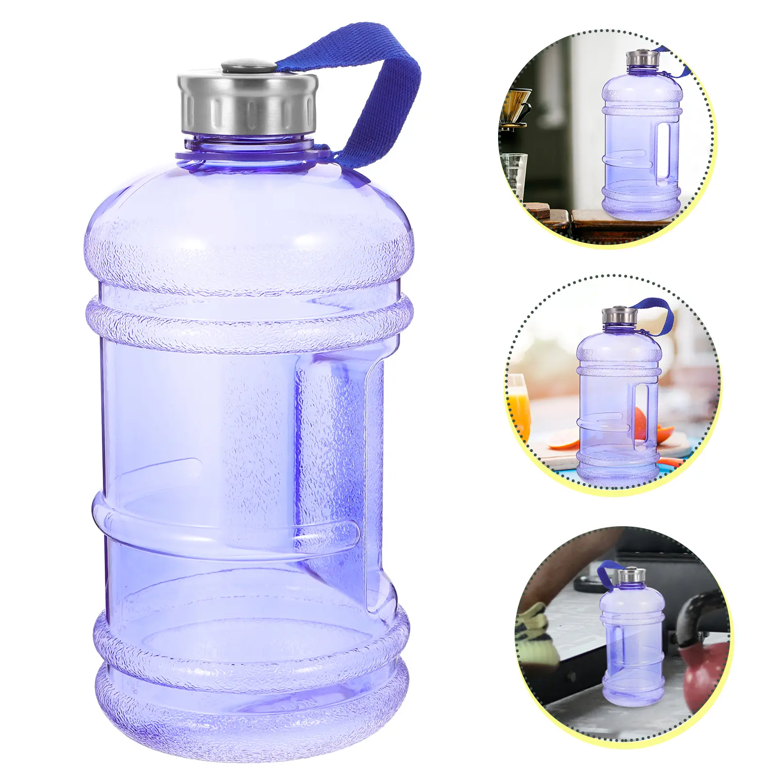 2.2L Sport Bottle Large Capacity Drinking Water Leak Proof Kettle Outdoor Transparent PETG Safe Harmless Anti Slip H