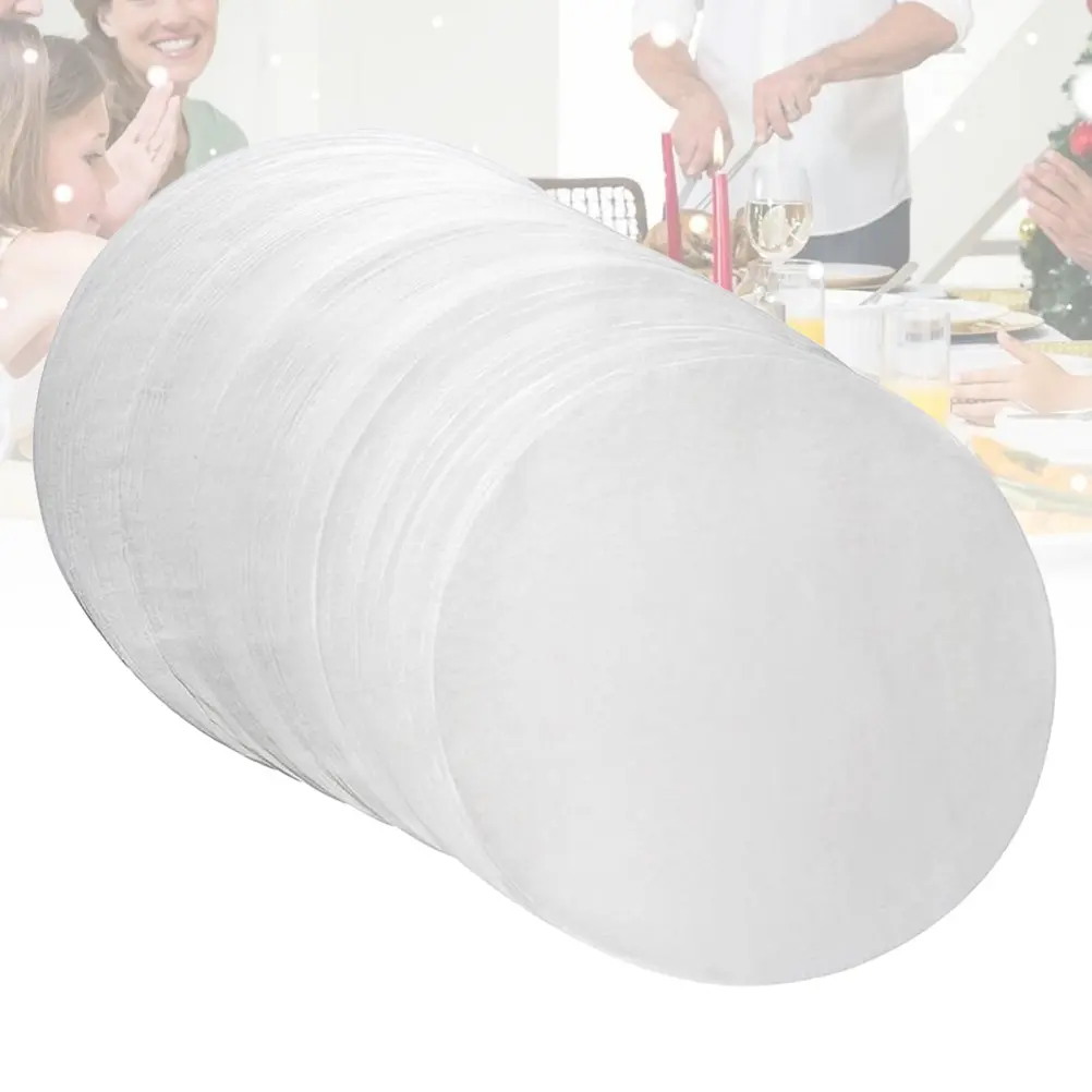 50 Pcs BBQ Bake Greaseproof Bleached Stick Non Barbecue Baking Supplies Round Stencil