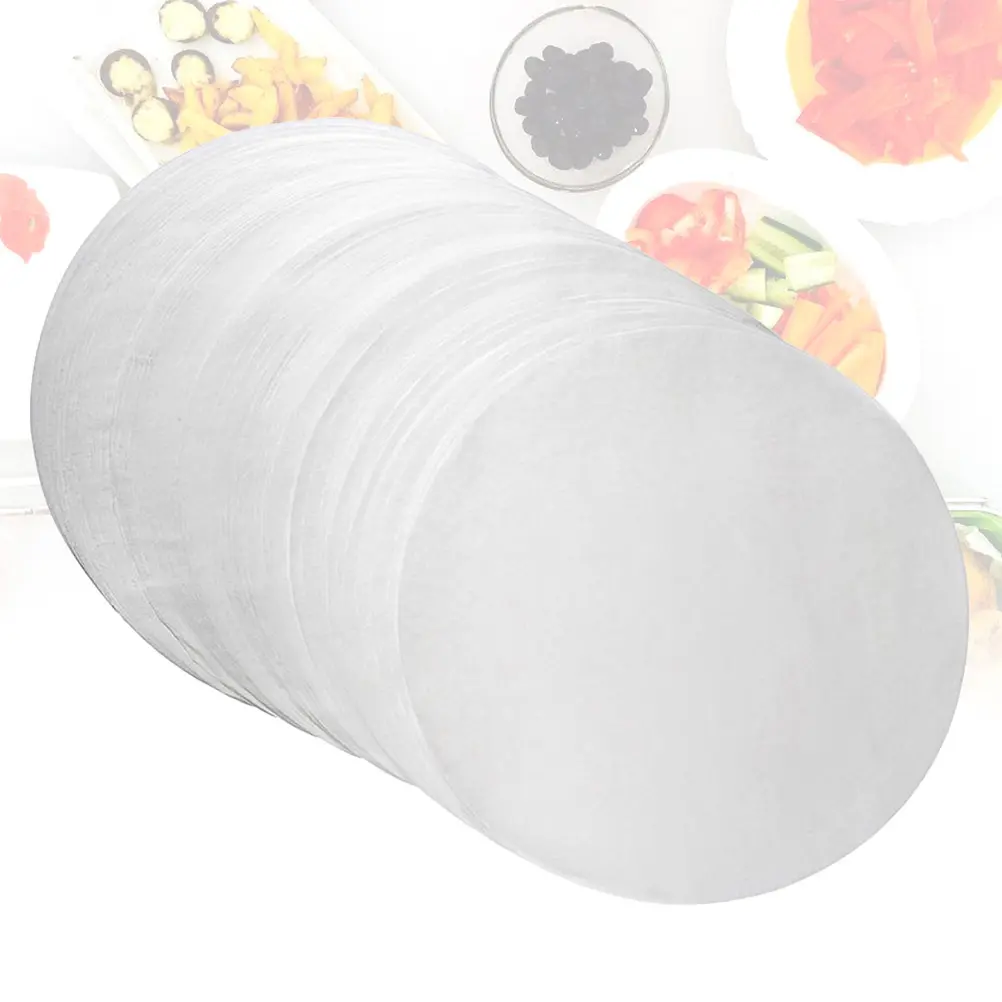 50 Pcs BBQ Bake Greaseproof Bleached Stick Non Barbecue Baking Supplies Round Stencil