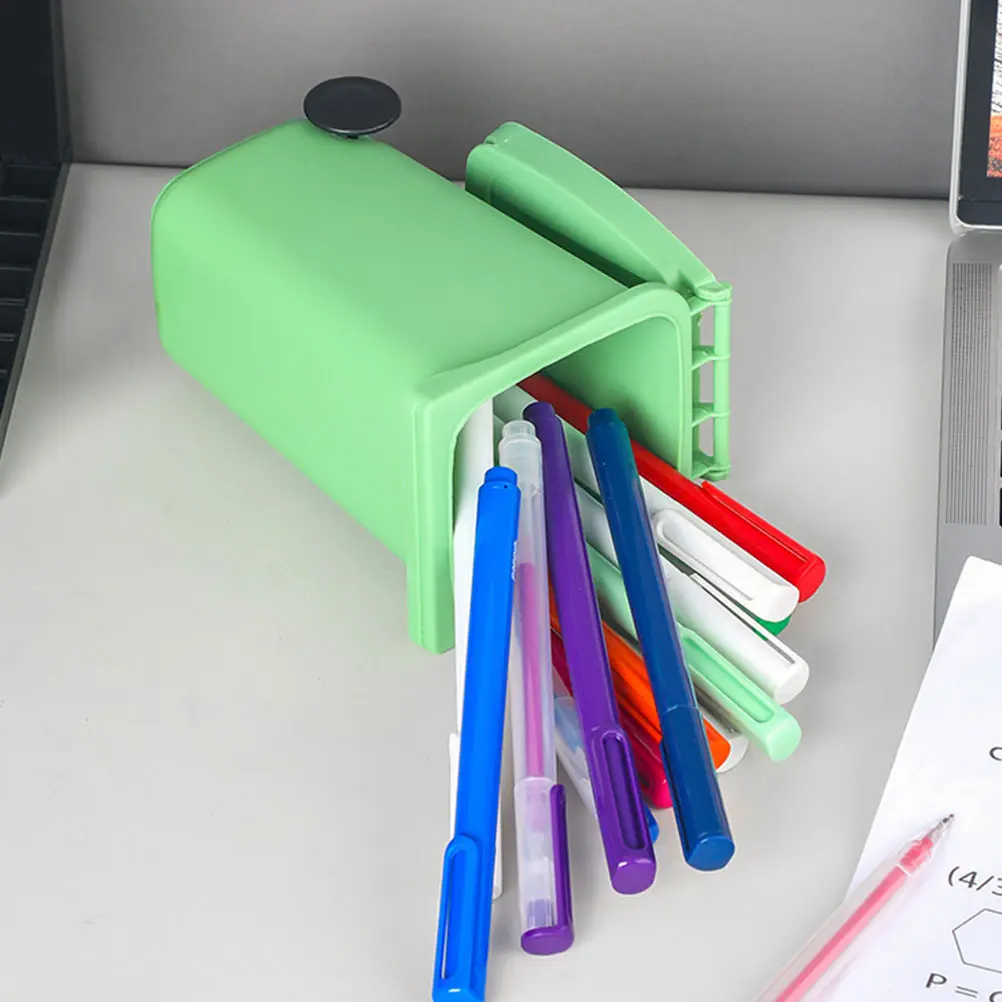 3pcs Desktop Storage Bucket Mini Garbage Can Sturdy Lightweight with Lid Odor Control Pen Holder for Home Office Decorative