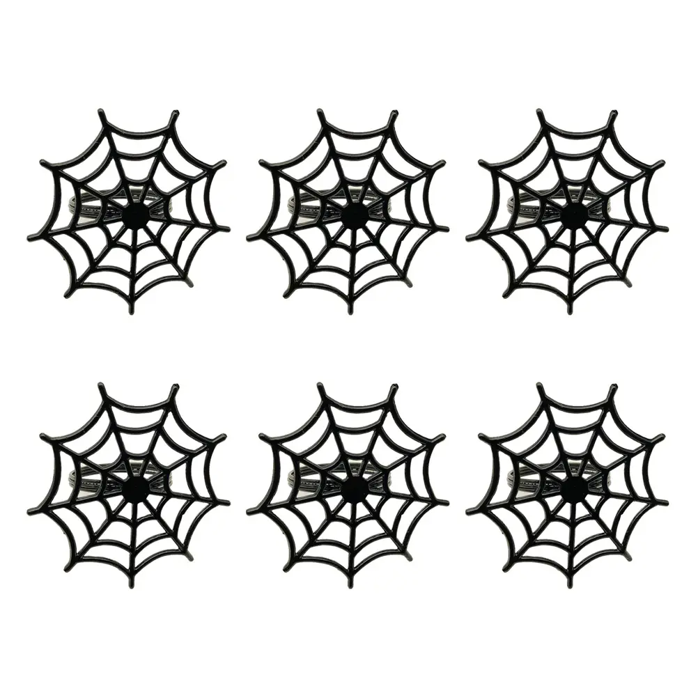 6 pcs Napkin Rings Spider Net Design Halloween Party Decoration Hotel Restaurant Home Use Mysterious Atmosphere Serviette