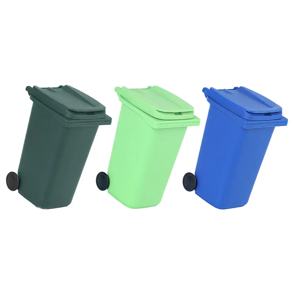 3pcs Desktop Storage Bucket Mini Garbage Can Sturdy Lightweight with Lid Odor Control Pen Holder for Home Office Decorative