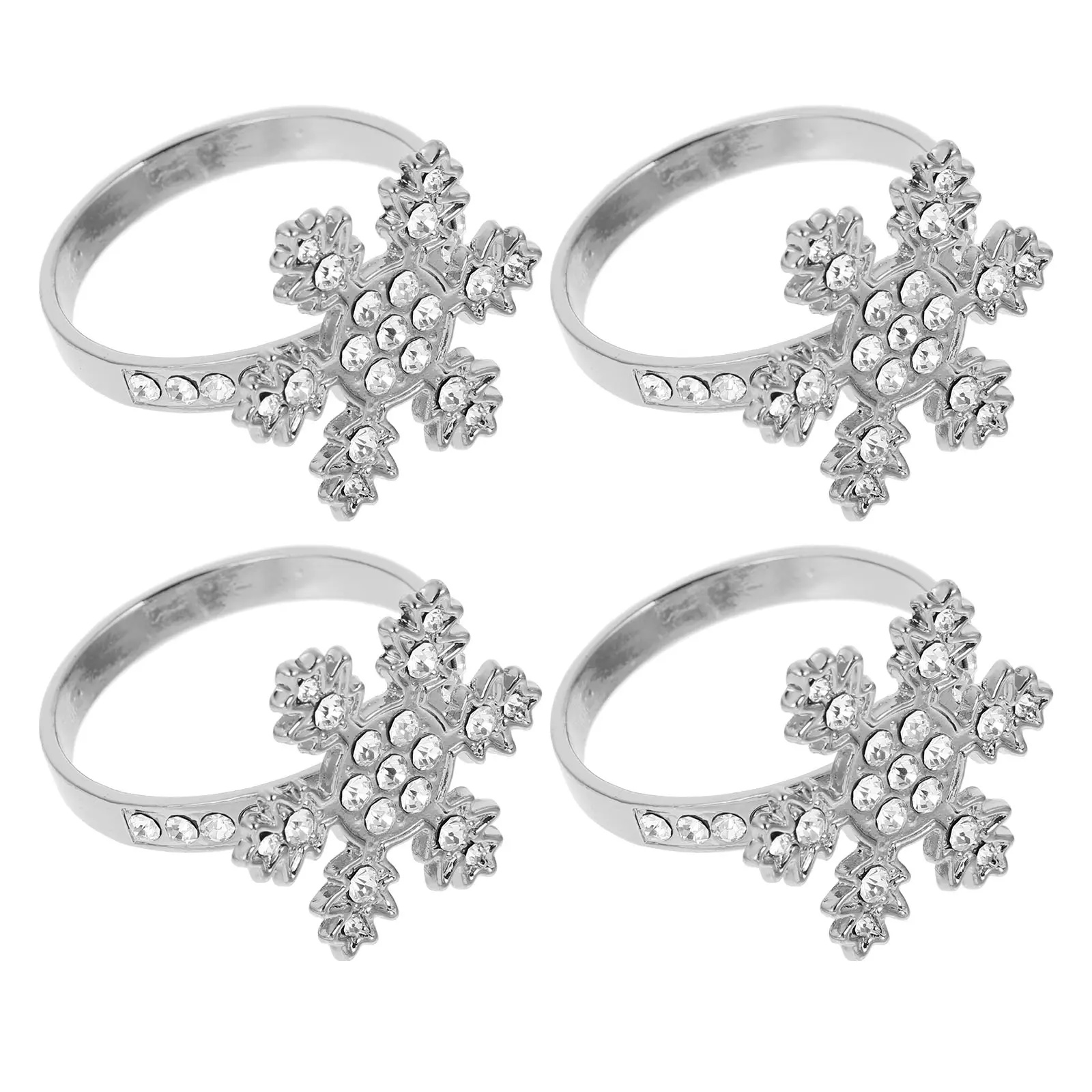 4Pcs Snowflake Napkin Rings Elegant Christmas Decorations Stylish Party Supplies Wedding Table Accessories Bright Color