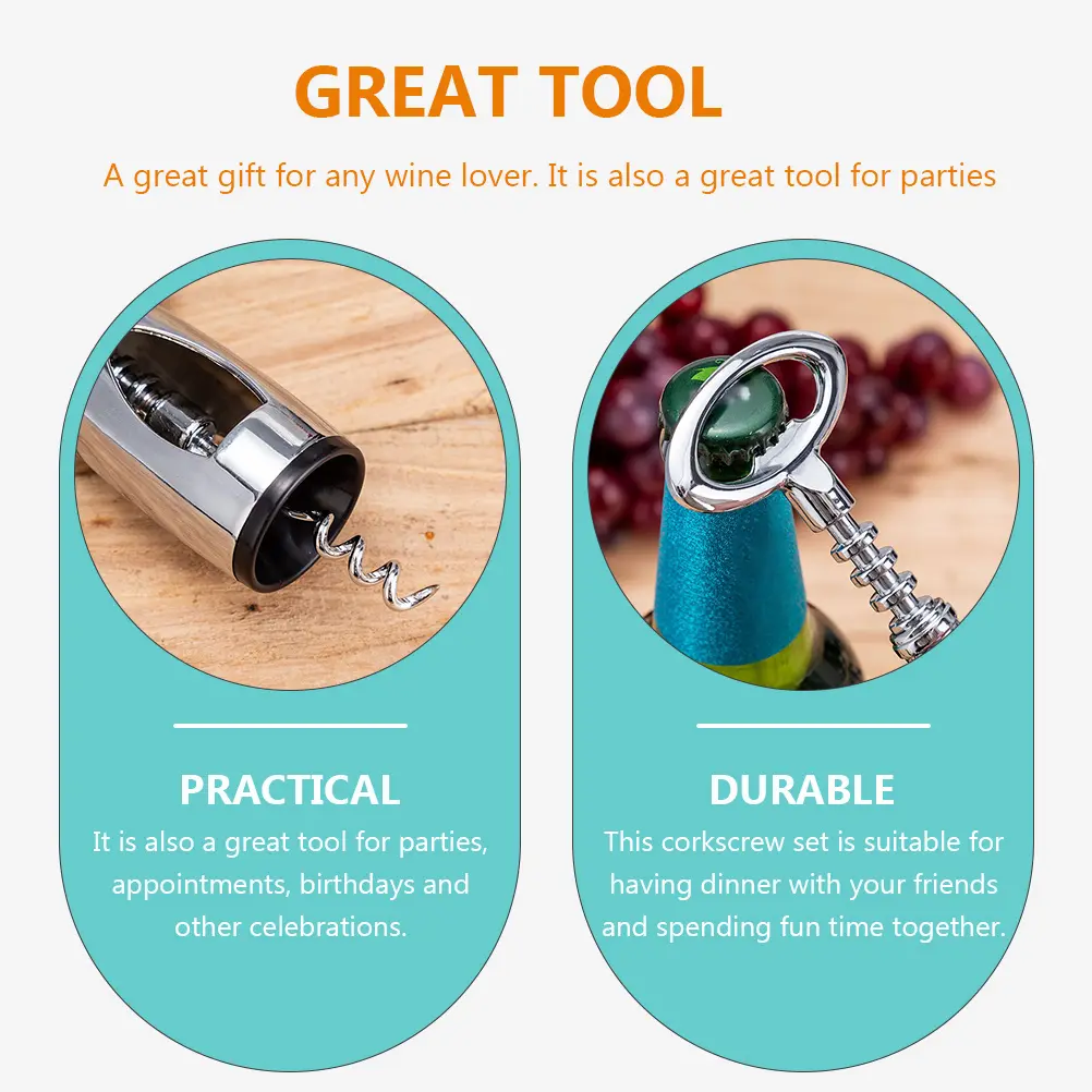 Elegant Zinc Alloy Cork Openers Caps Remover For Parties Celebrations