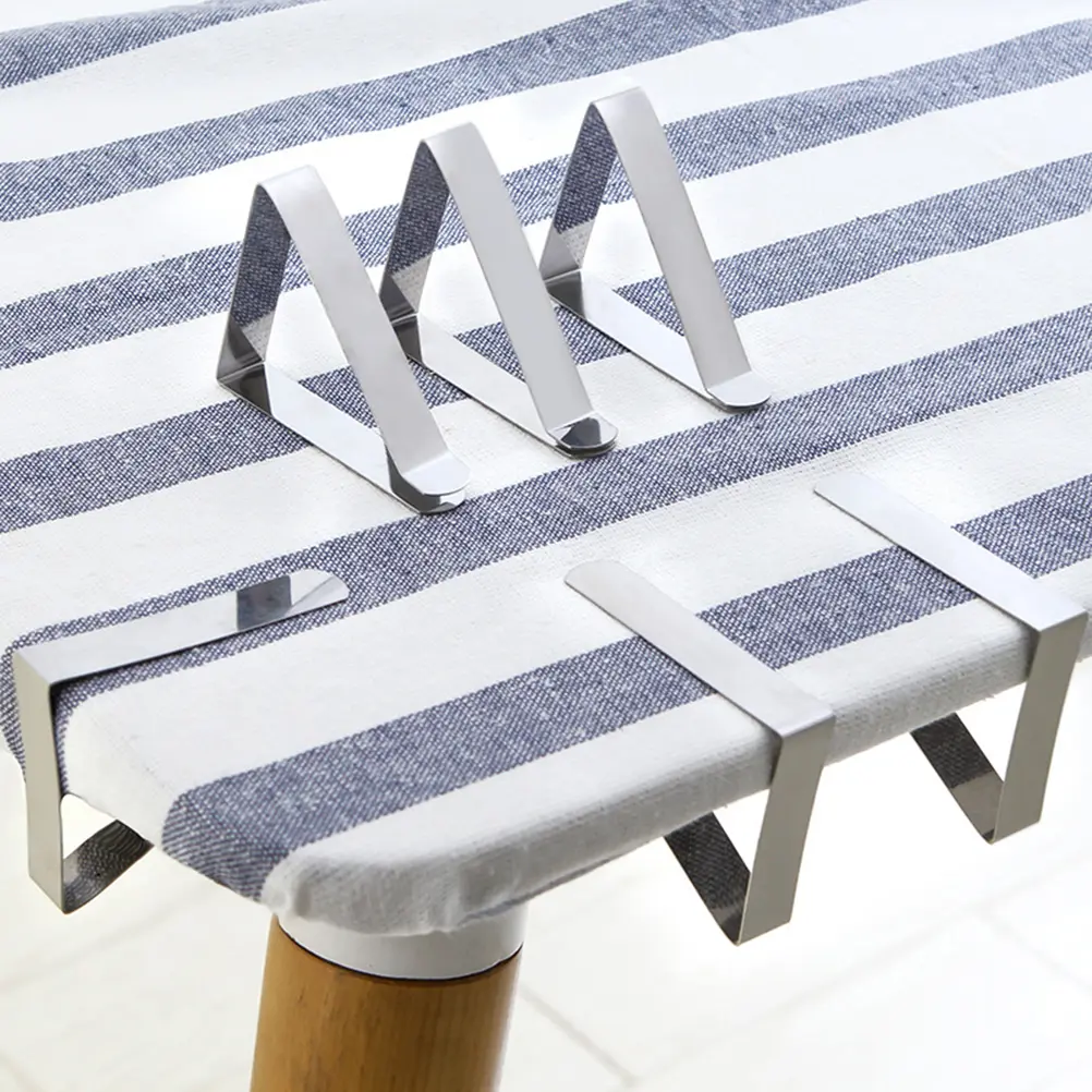 10pcs Tablecloth Clips Stainless Steel Windproof for Picnic Wedding Restaurant Use Table Cover Clamps Skirt Holders