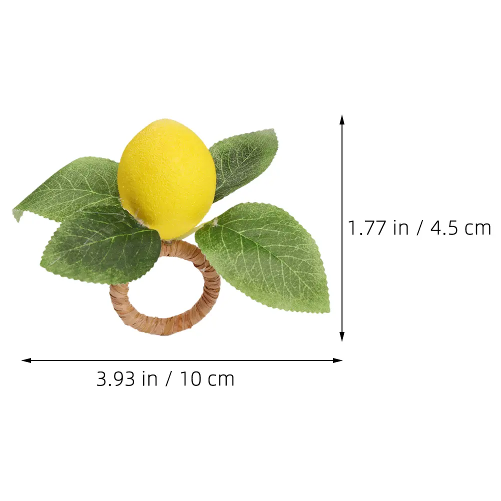 6pcs Lemon Napkin Rings Elegant Table Decor Easy Clean Family Gathering Hotel Banquet Cloth Napkins Stylish Serviette